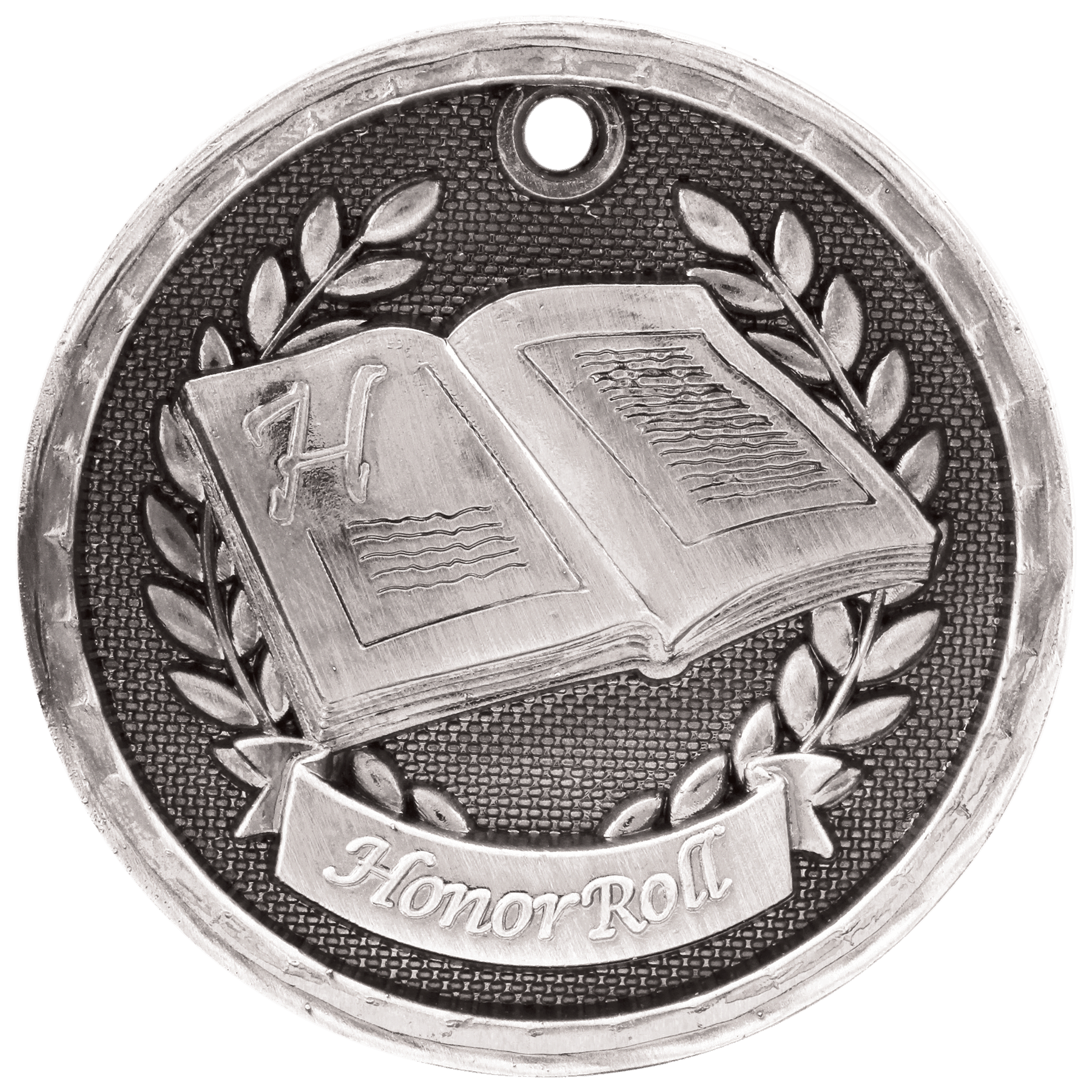 Antique Silver 2" 3D Honor Roll Medal