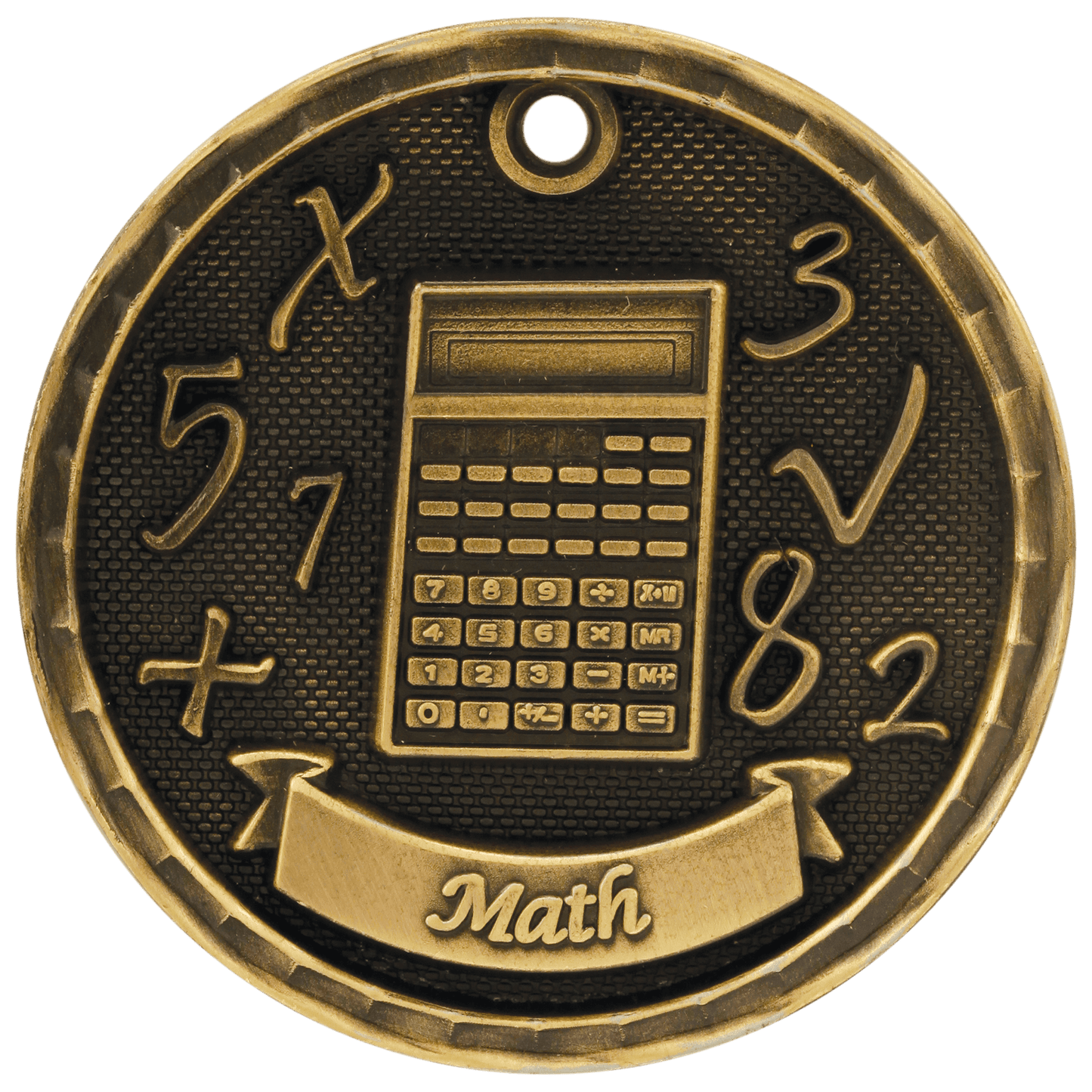 Antique Gold 2" 3D Math Medal