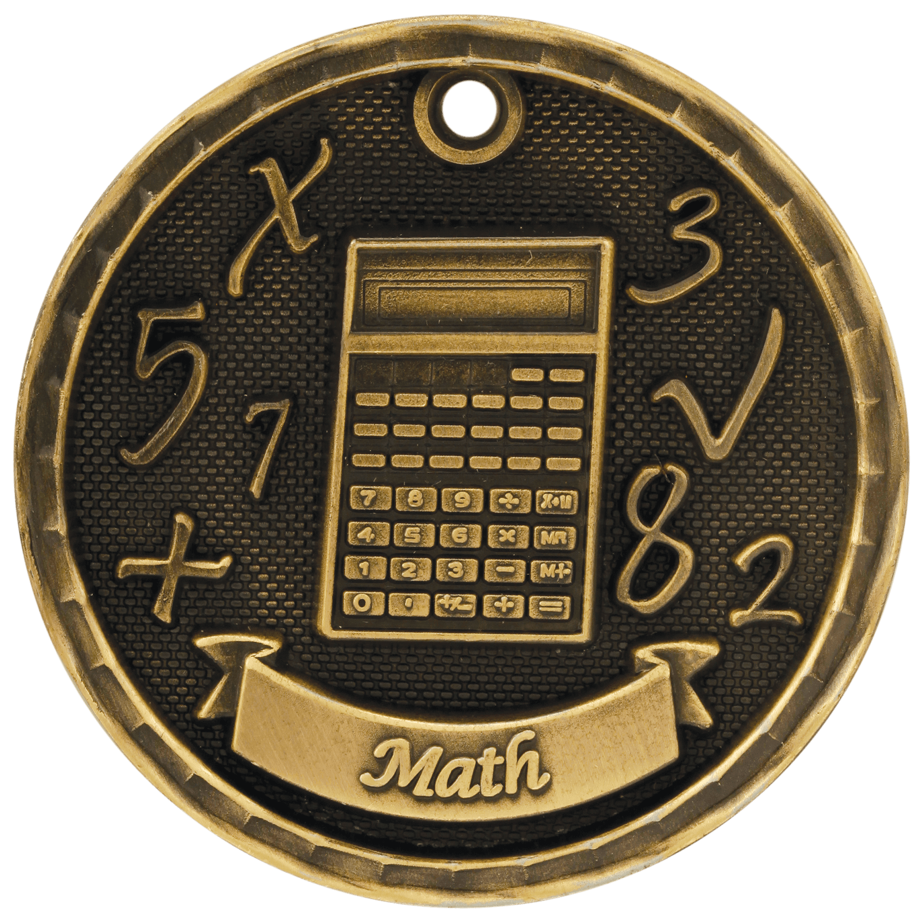 Antique Gold 2" 3D Math Medal