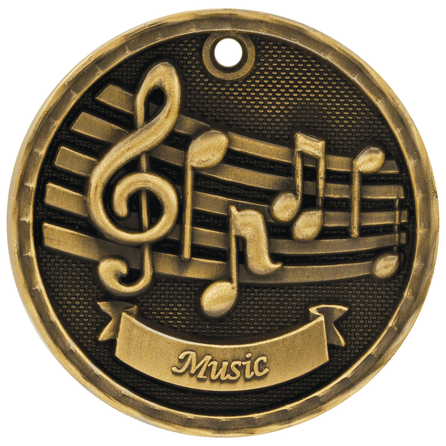Antique Gold 2" 3D Music Medal