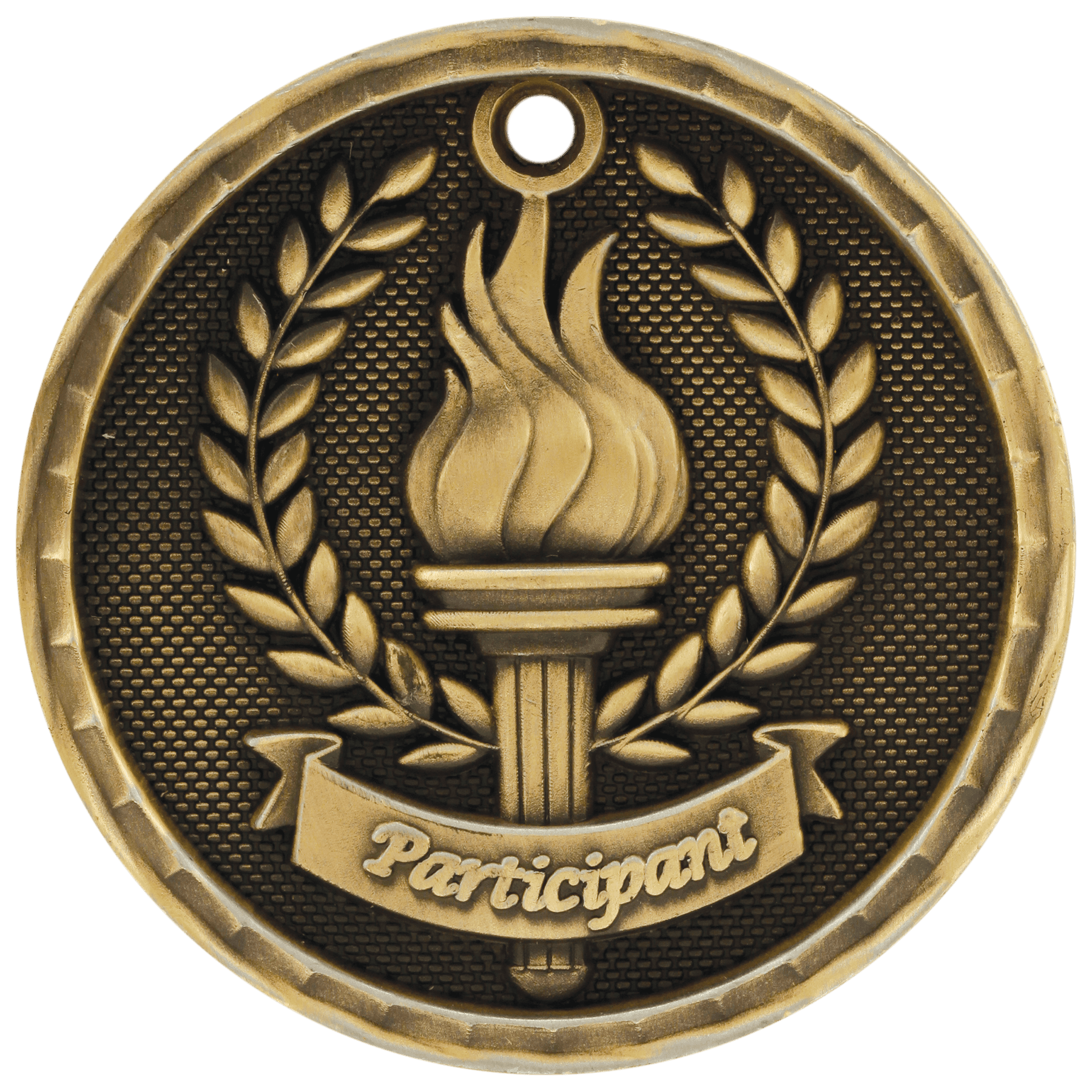 Antique Gold 2" 3D Participant Medal