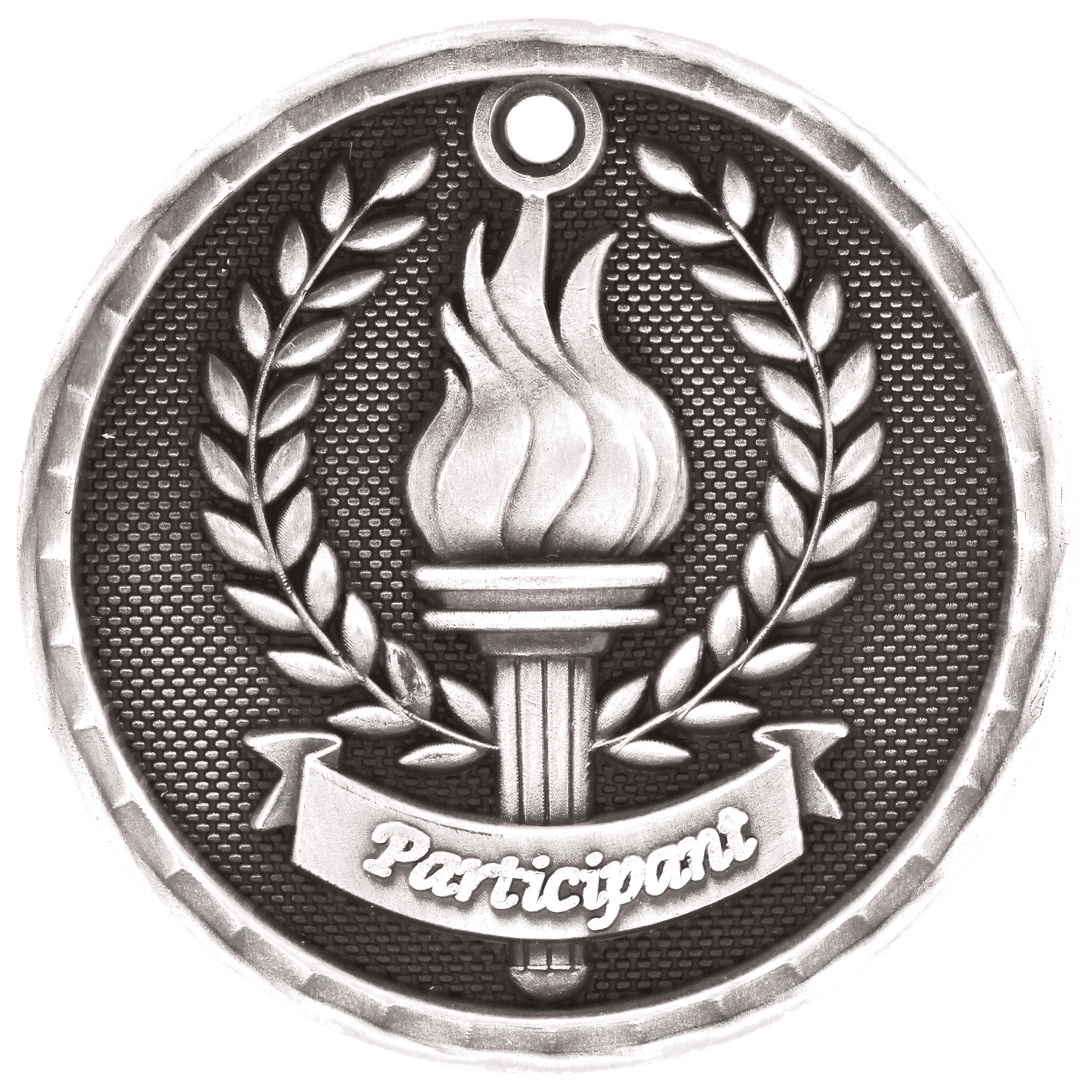 Antique Silver 2" 3D Participant Medal