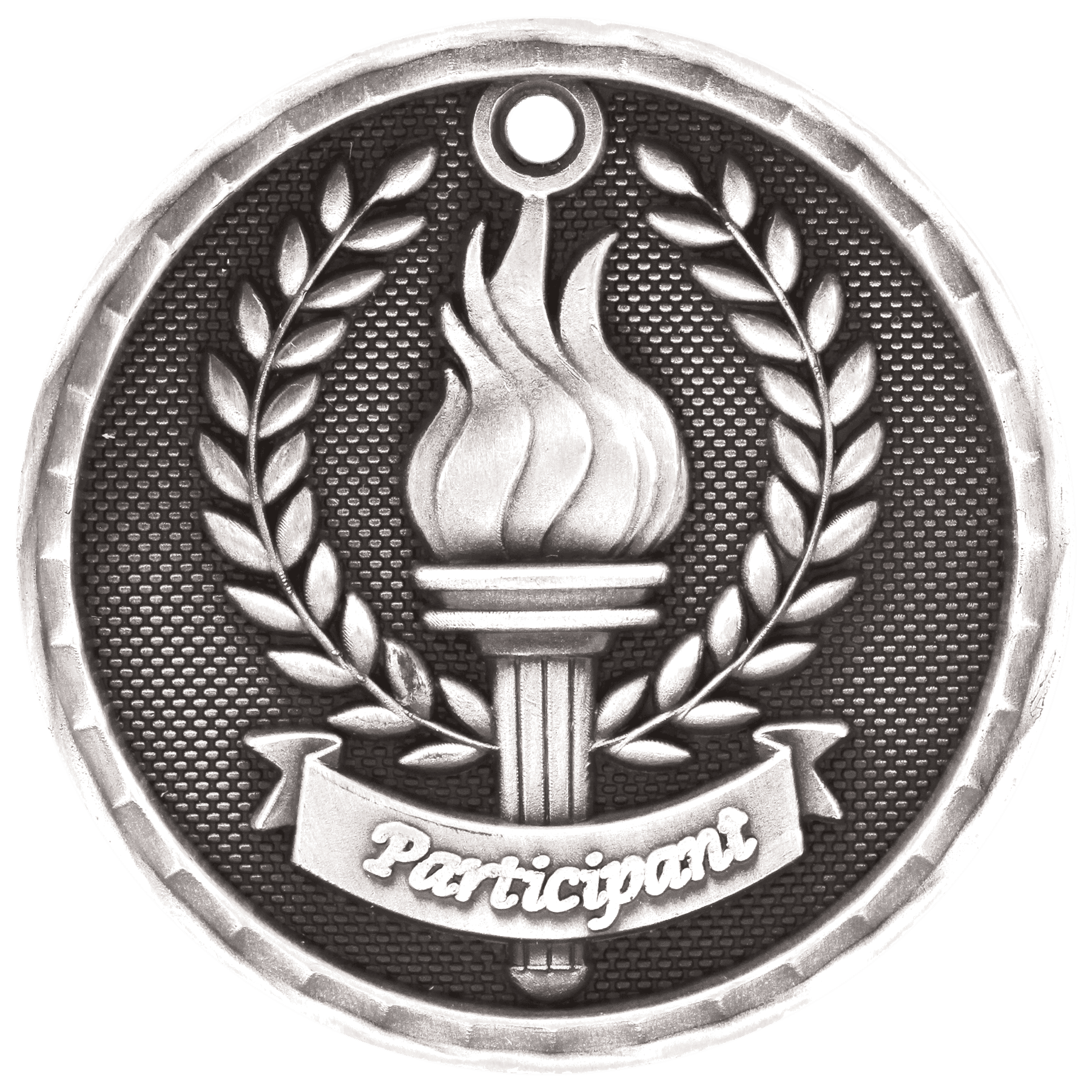 Antique Silver 2" 3D Participant Medal