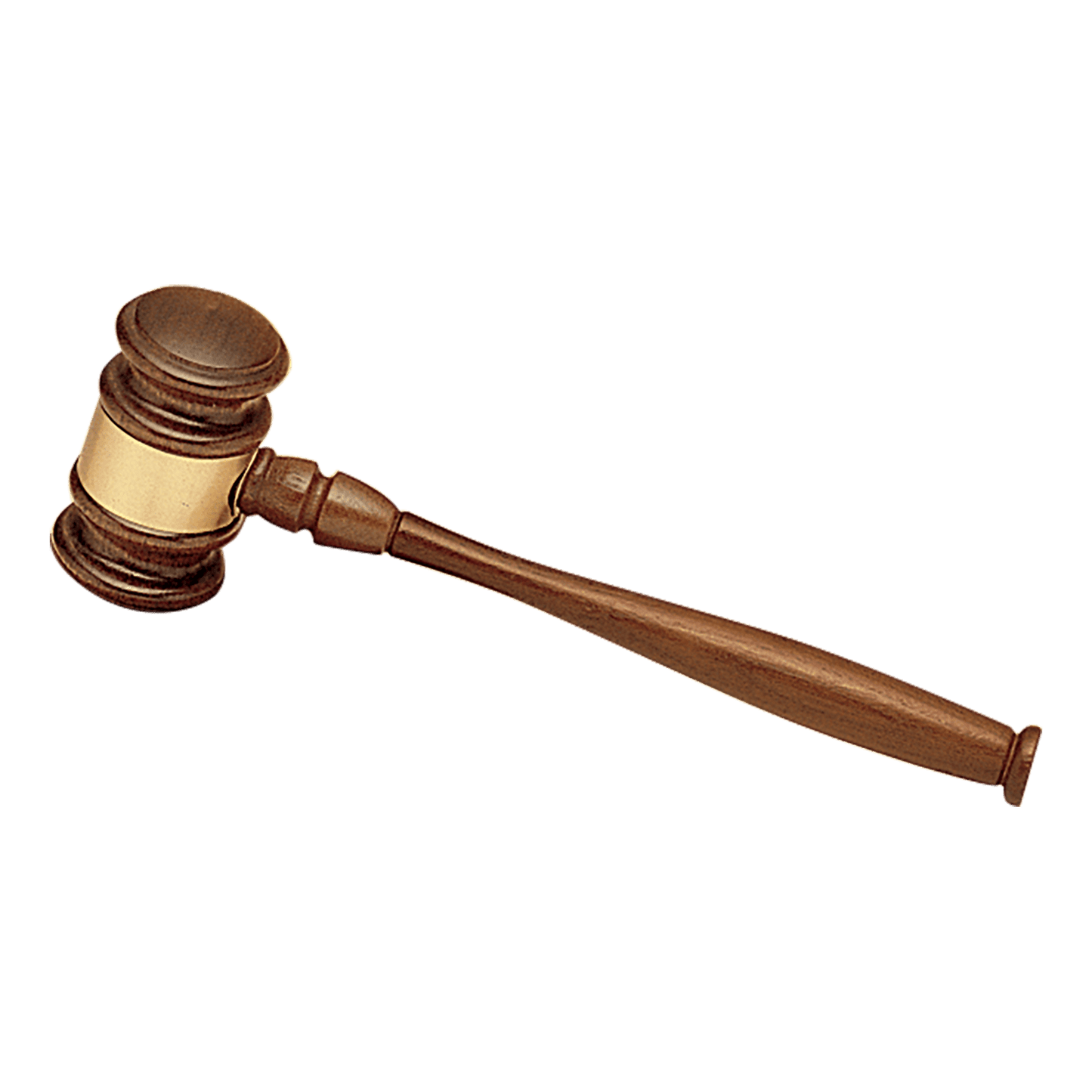 9 3/4" Walnut Gavel with a Gold Gavel Band
