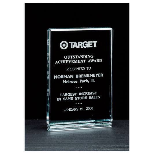 5" x 7 1/2" Classic Series Jade Acrylic Free Standing Award