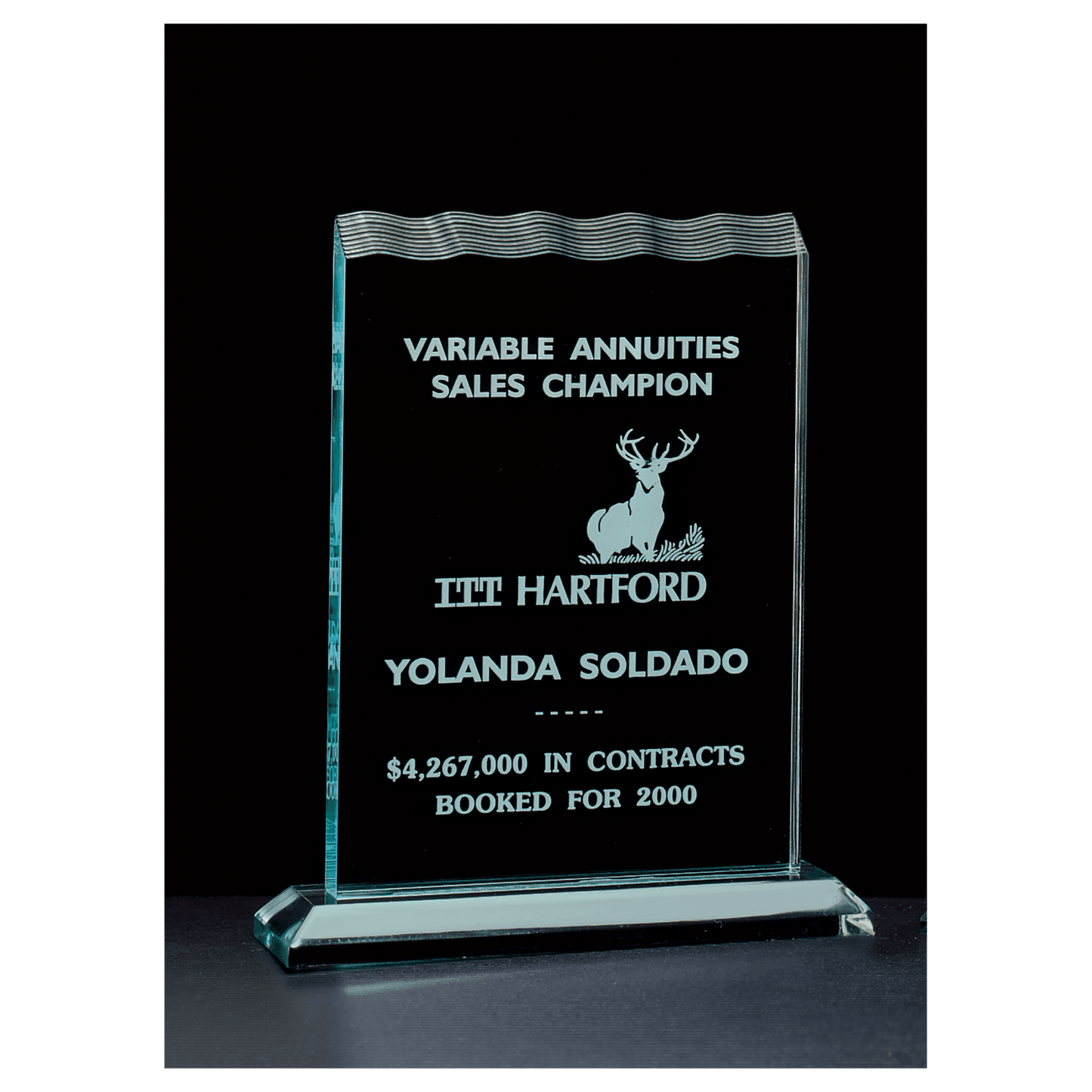 8 1/2" x 11 1/4" Tidal Series Jade Acrylic Award