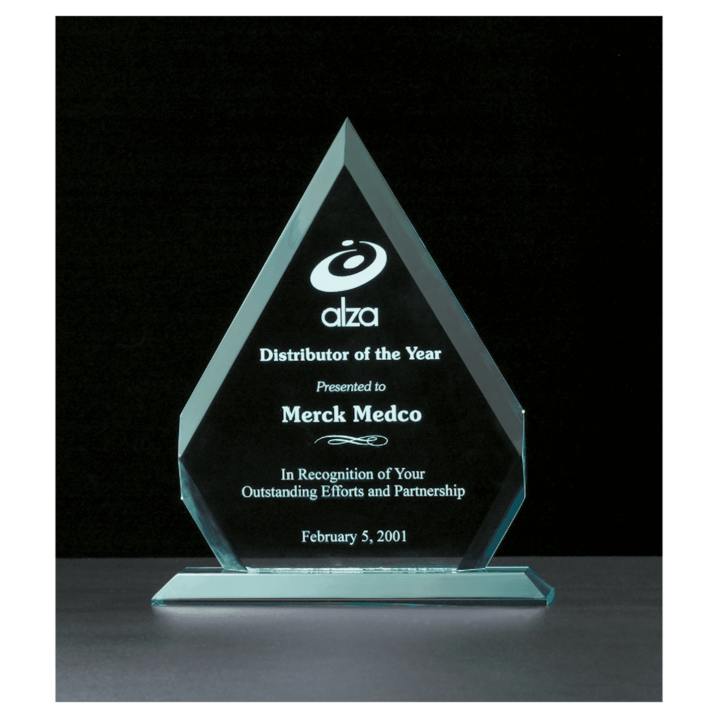 8 1/8" x 9 3/4" Diamond Series Jade Acrylic Award