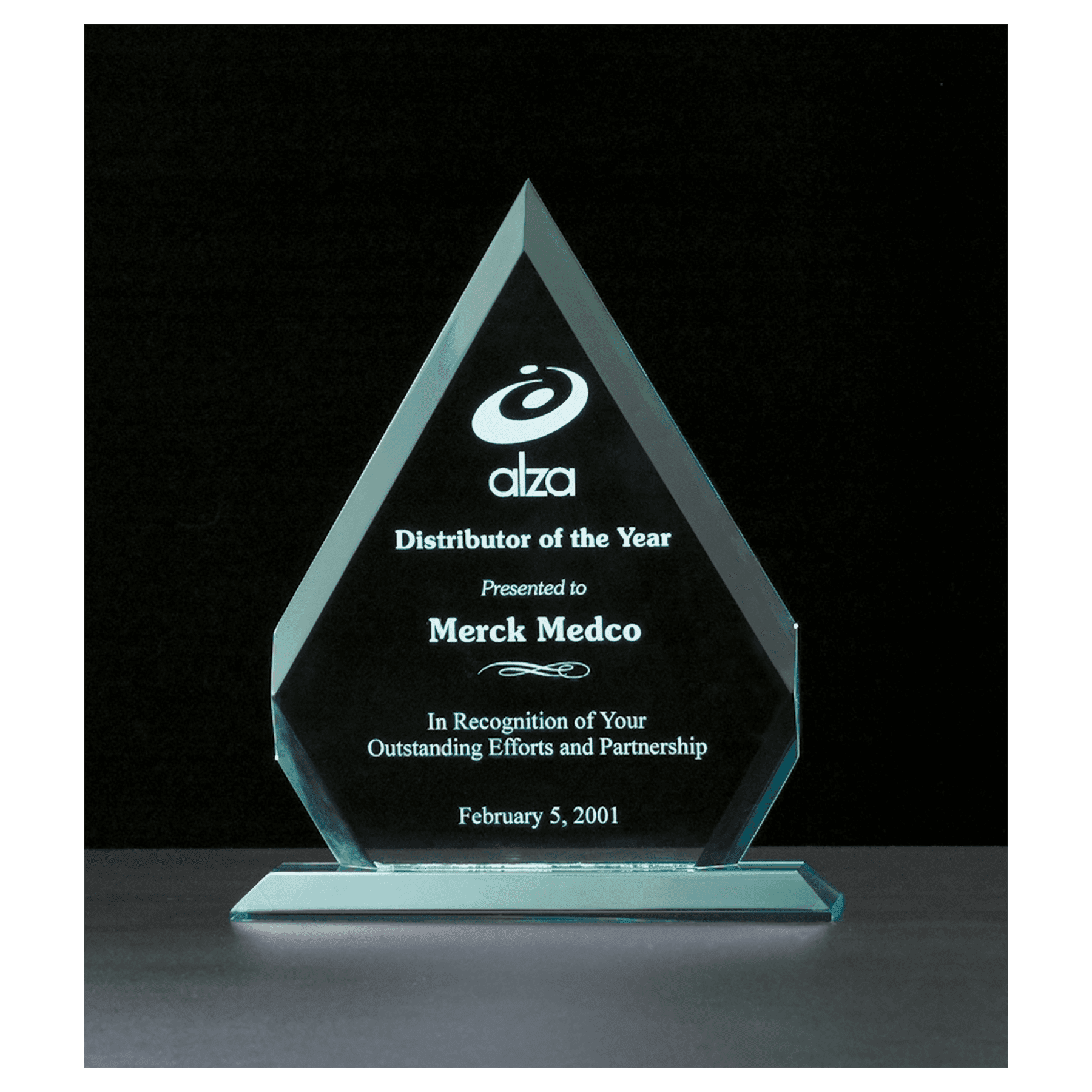 9 1/8" x 11 1/4" Diamond Series Jade Acrylic Award