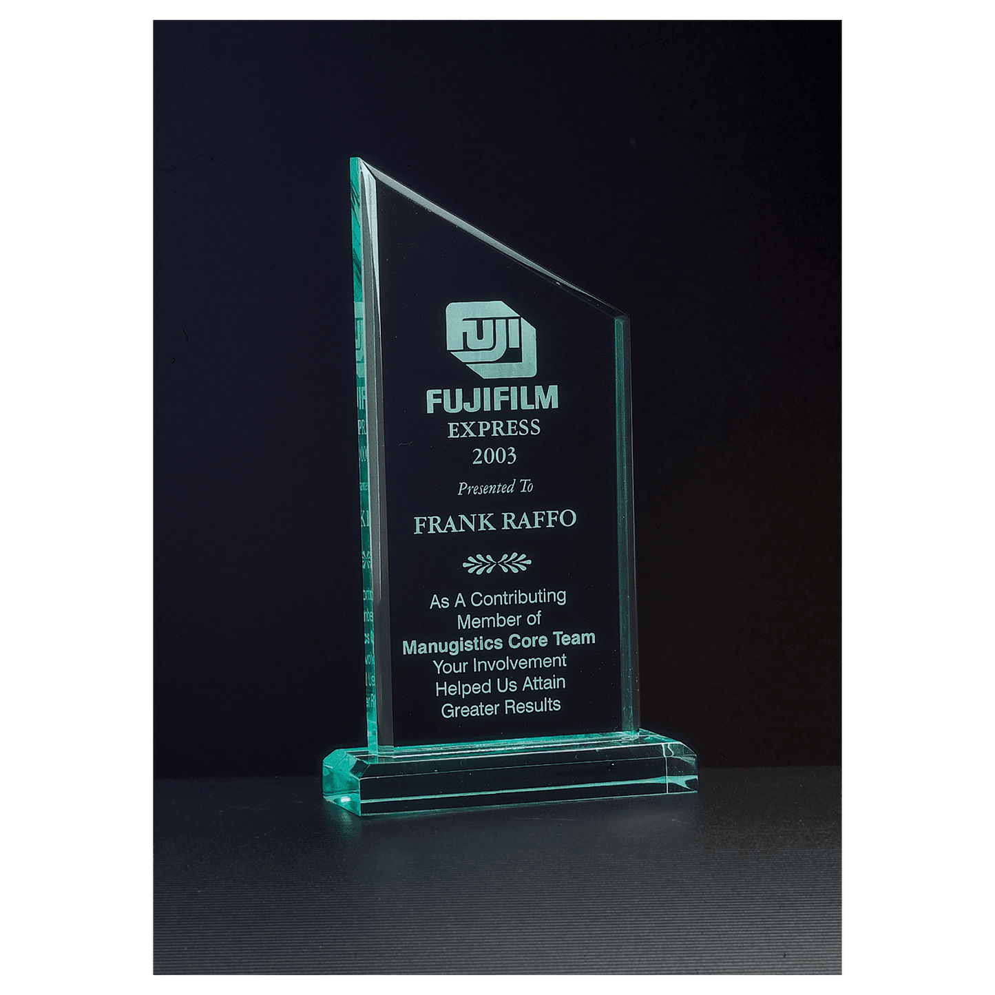 4 3/4" x 6 3/4" Zenith Series Jade Acrylic Award