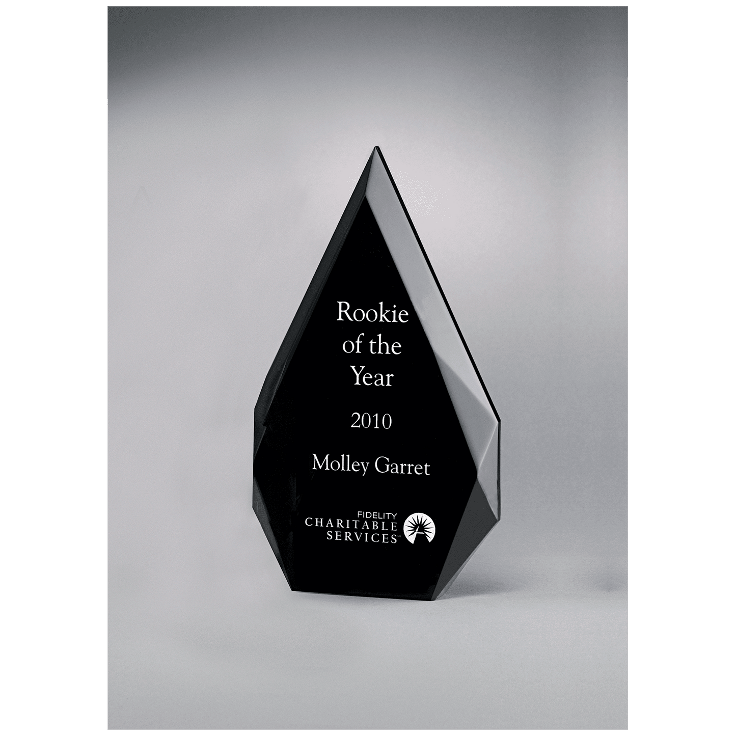 5 1/4" x 8 7/8" Flame Series Clear Freestanding Acrylic with Black Silk Screened Back