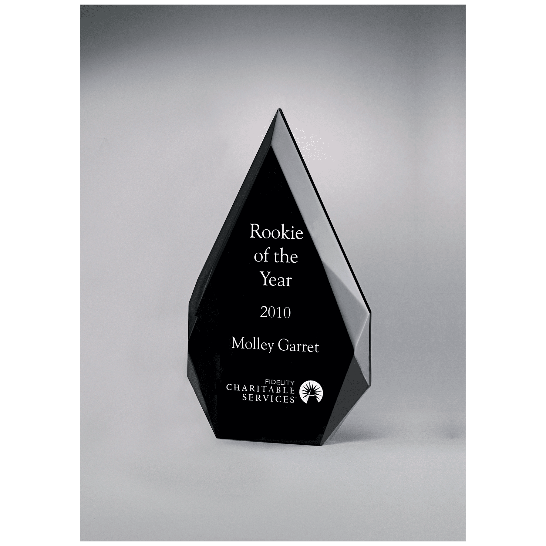 6 1/4" x 9 7/8" Flame Series Clear Freestanding Acrylic with Black Silk Screened Back