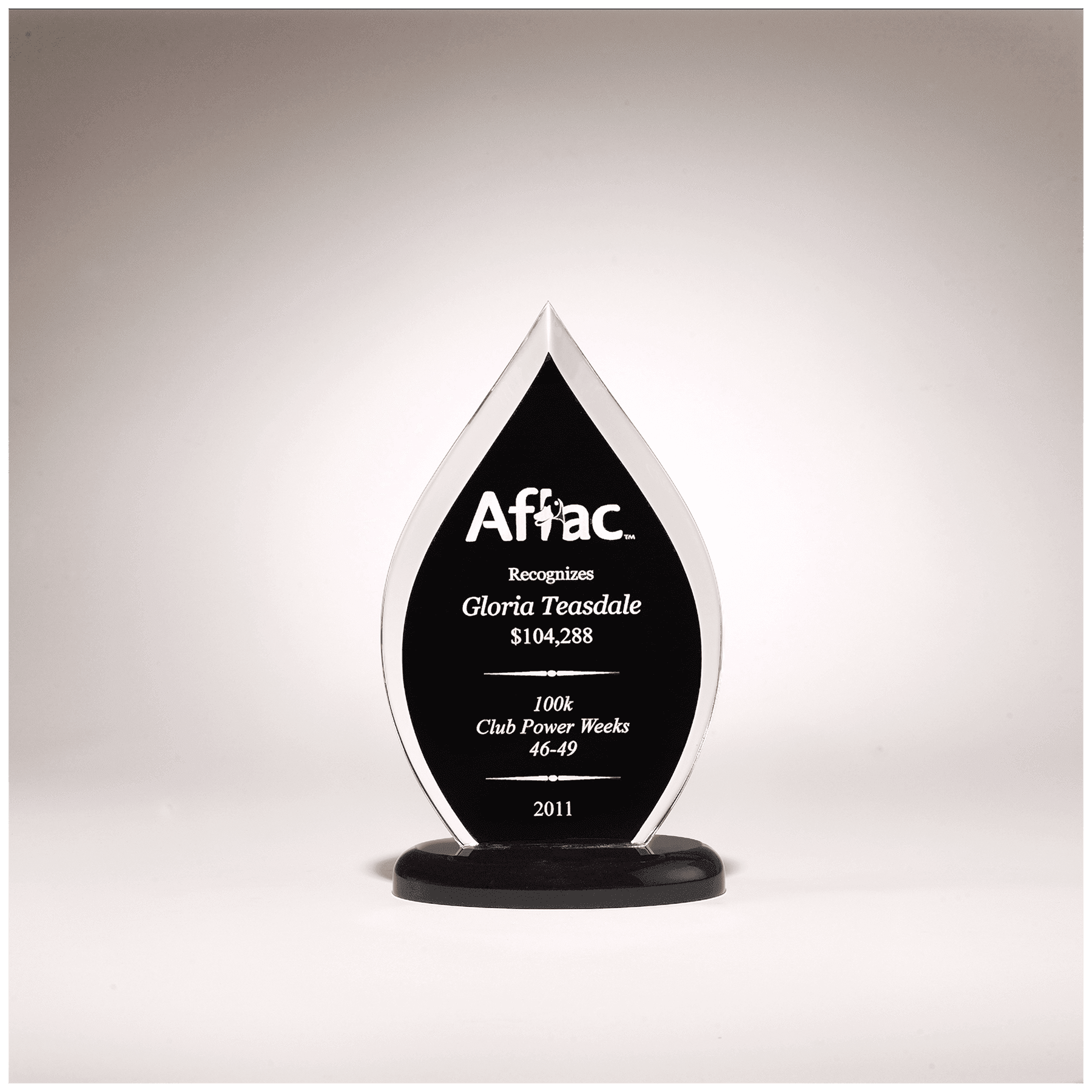 Clear Acrylic with Black 4 1/2" x 7 3/4" Flame Series Silk Screened Back