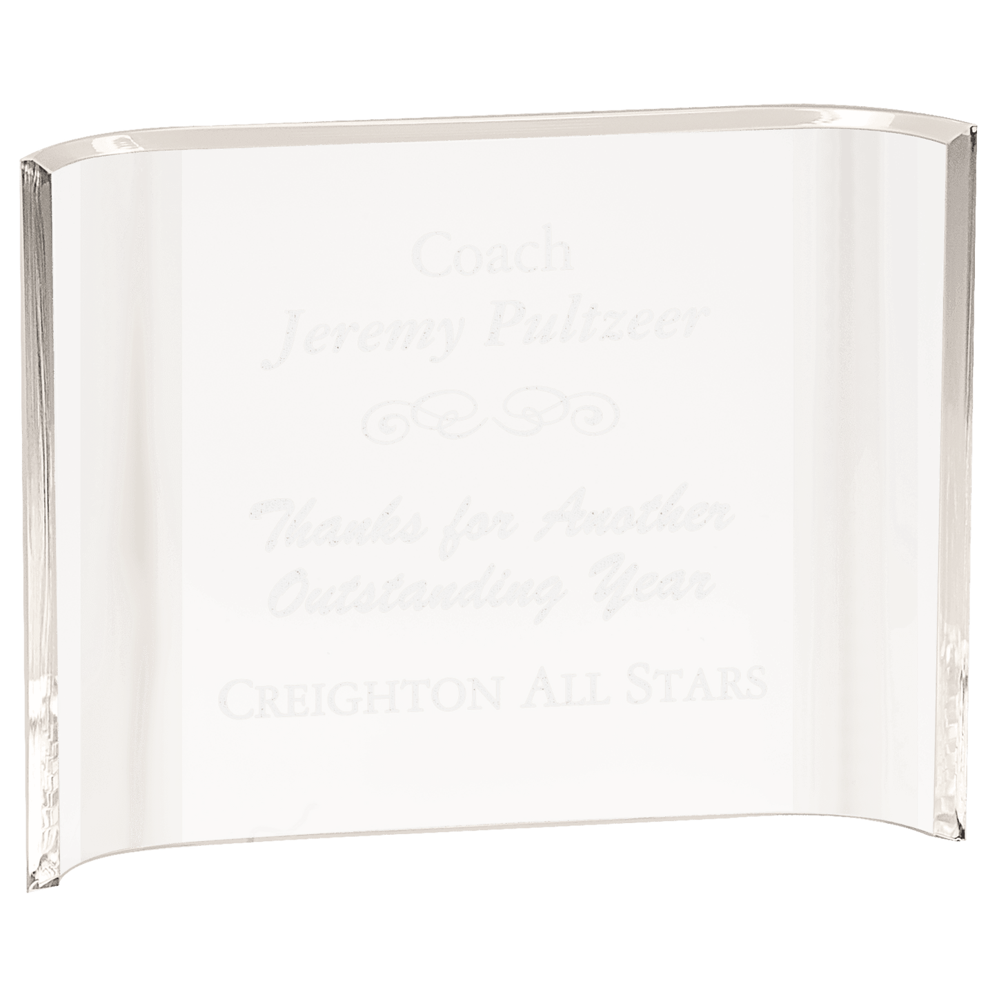 8" x 6" Clear Acrylic Crescent