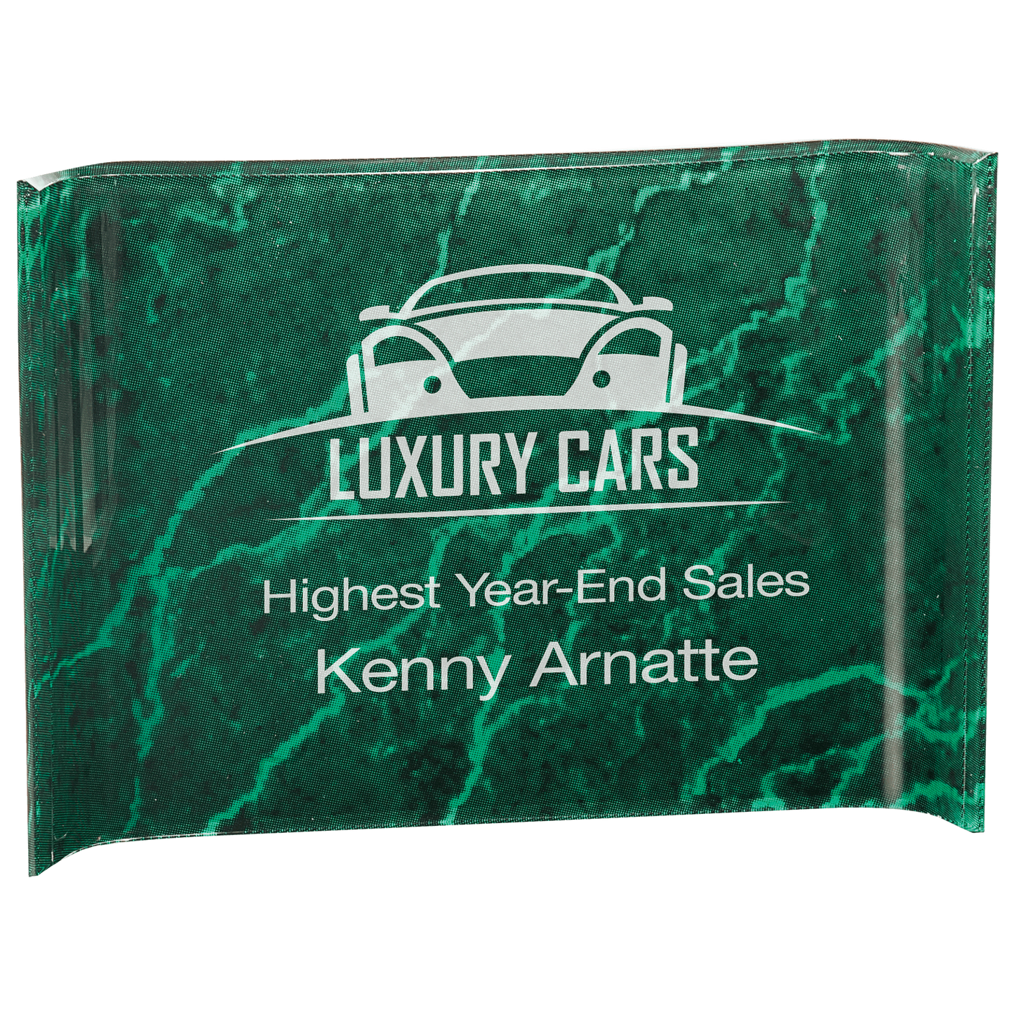 Green 10" x 7" Marbleized Acrylic Crescent
