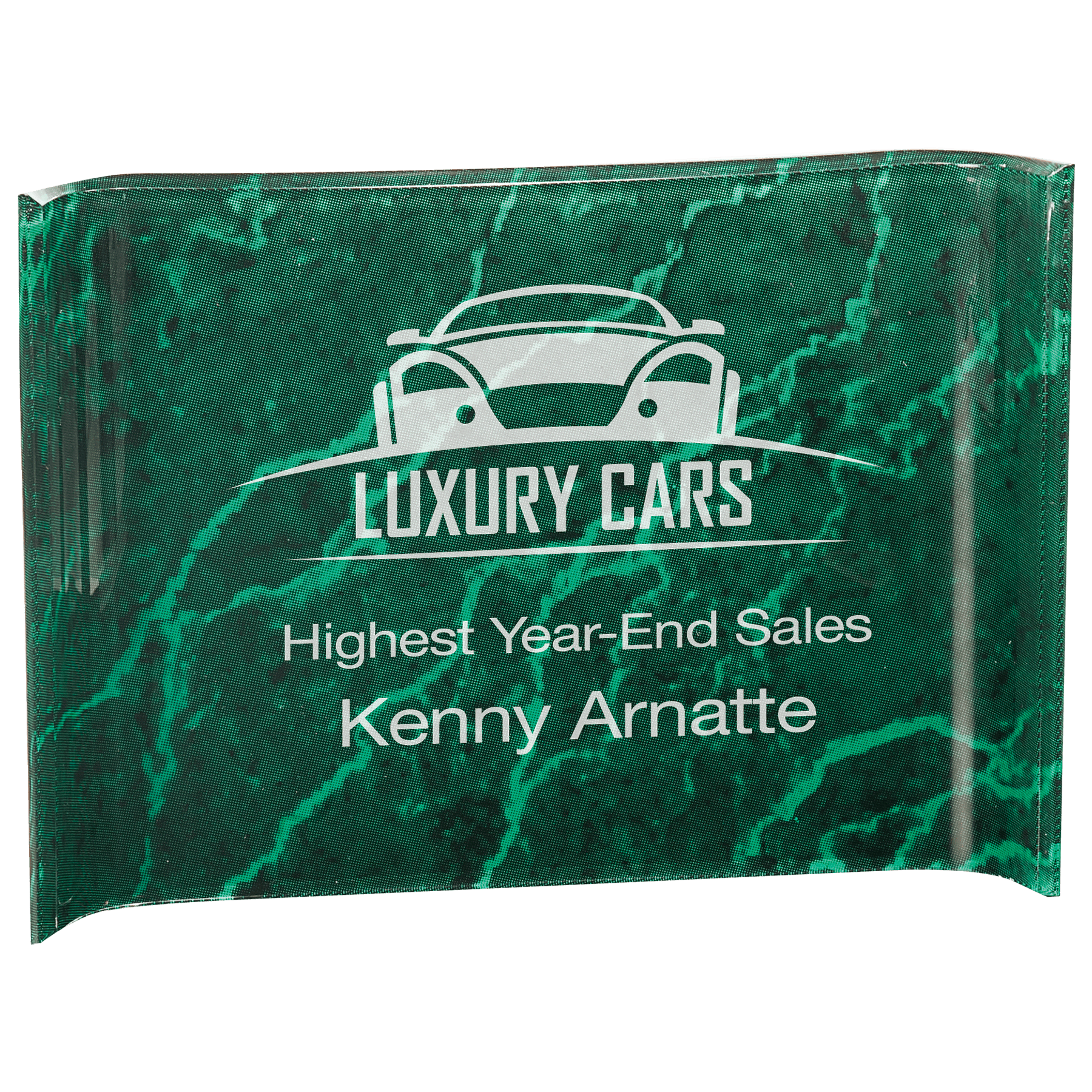 Green 10" x 7" Marbleized Acrylic Crescent