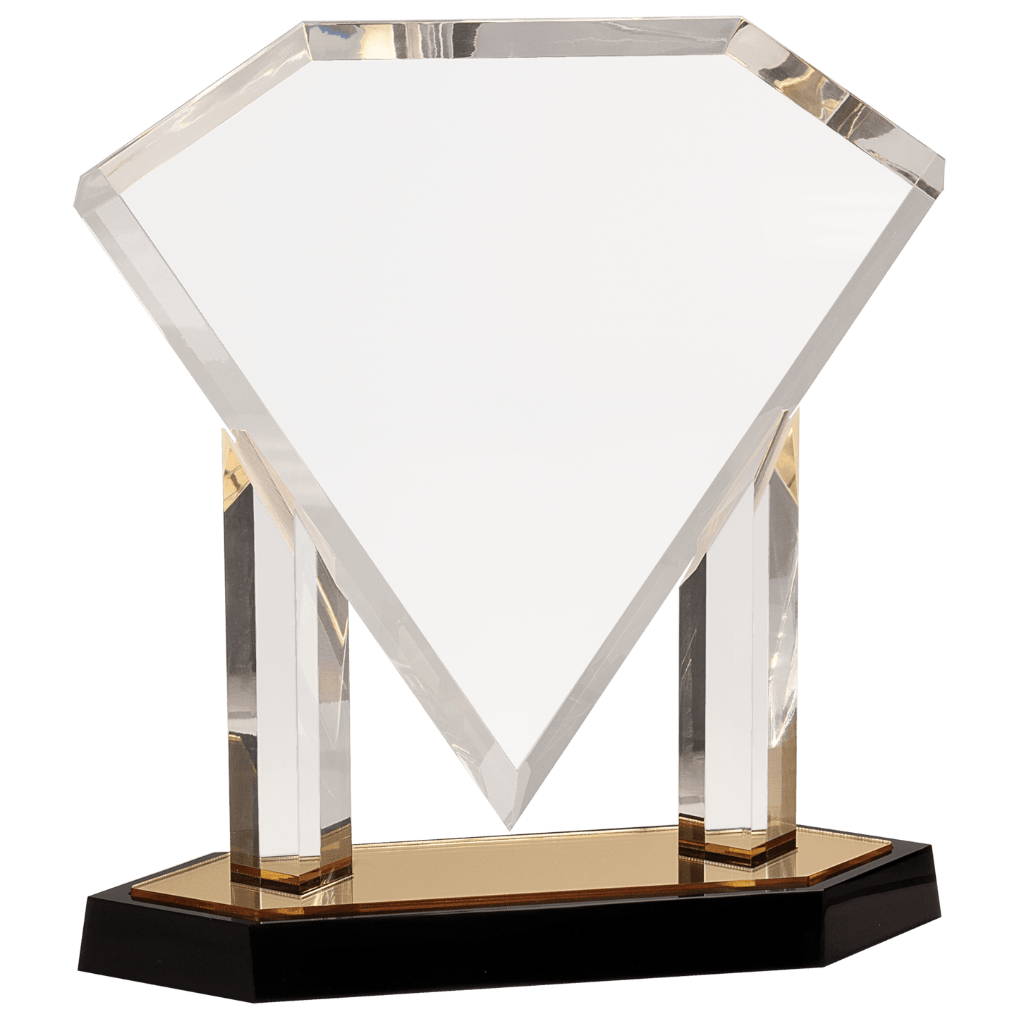 Gold 11 3/4" Floating Diamond Acrylic