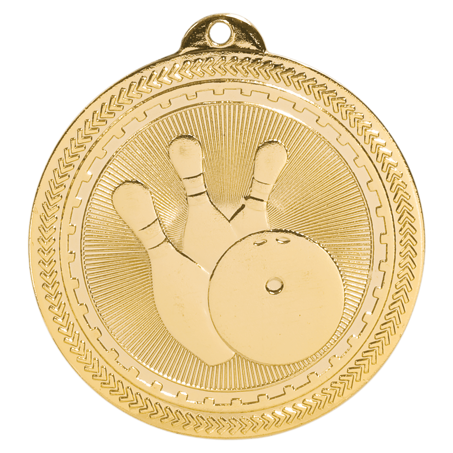 Bright Gold 2" Bowling Laserable BriteLazer Medal
