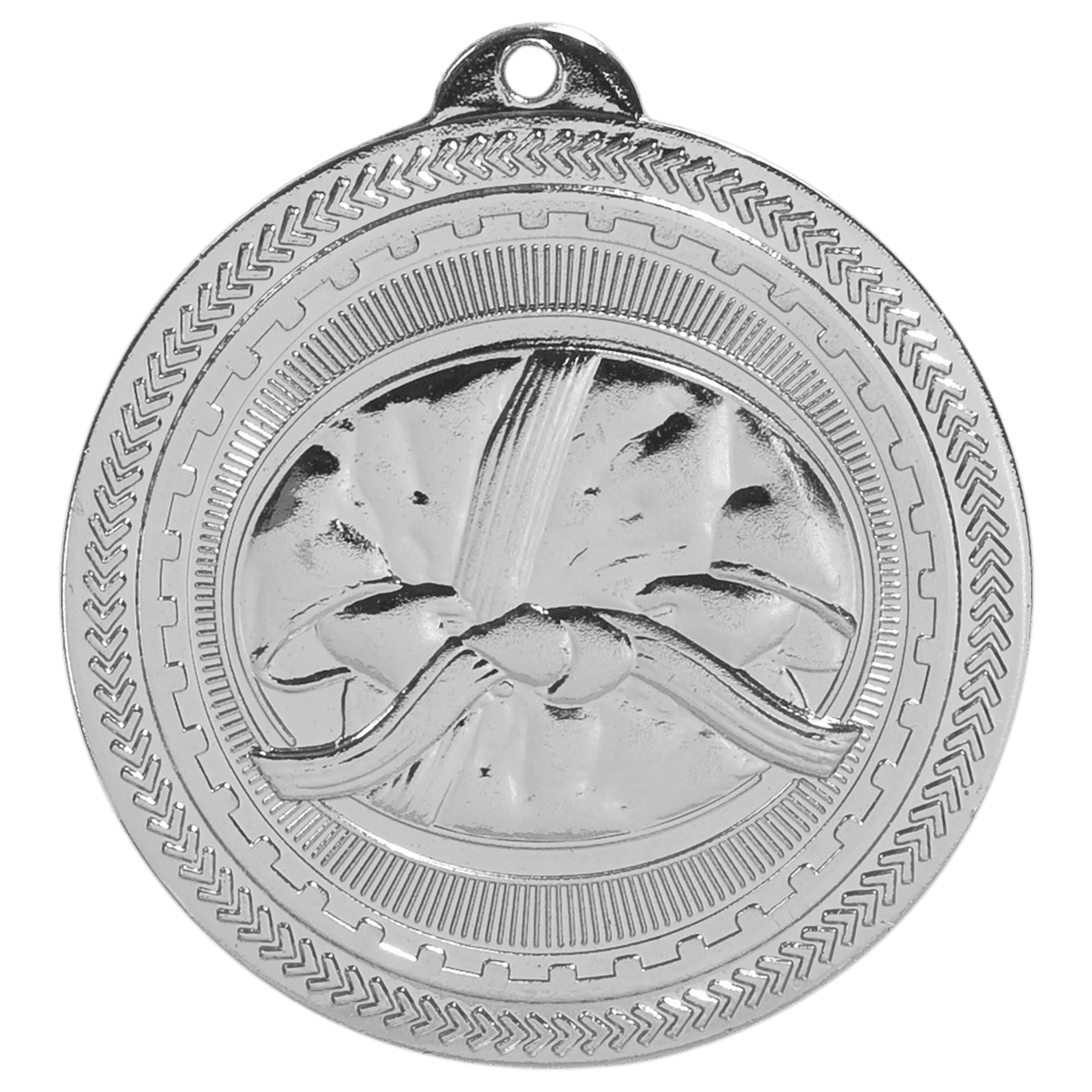 Bright Silver 2" Martial Arts Laserable BriteLazer Medal
