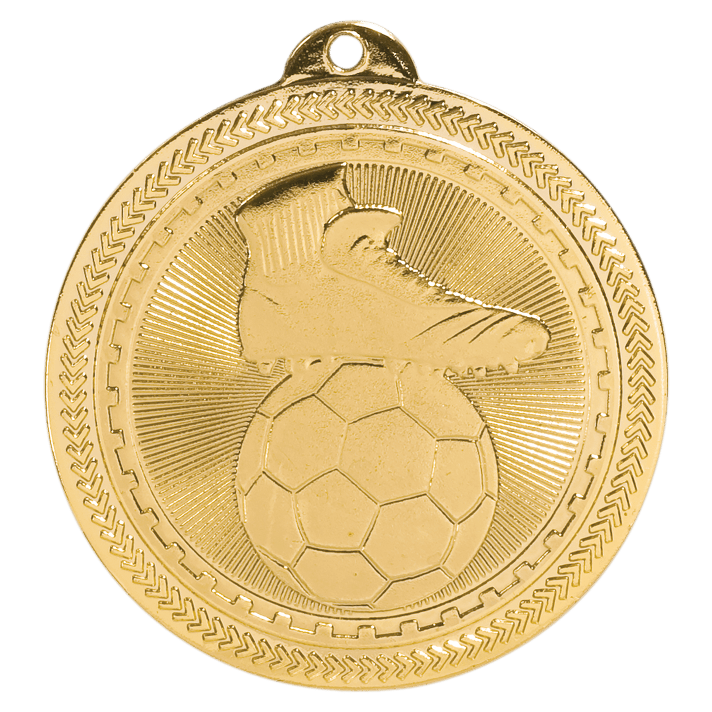 Bright Gold 2" Soccer Laserable BriteLazer Medal