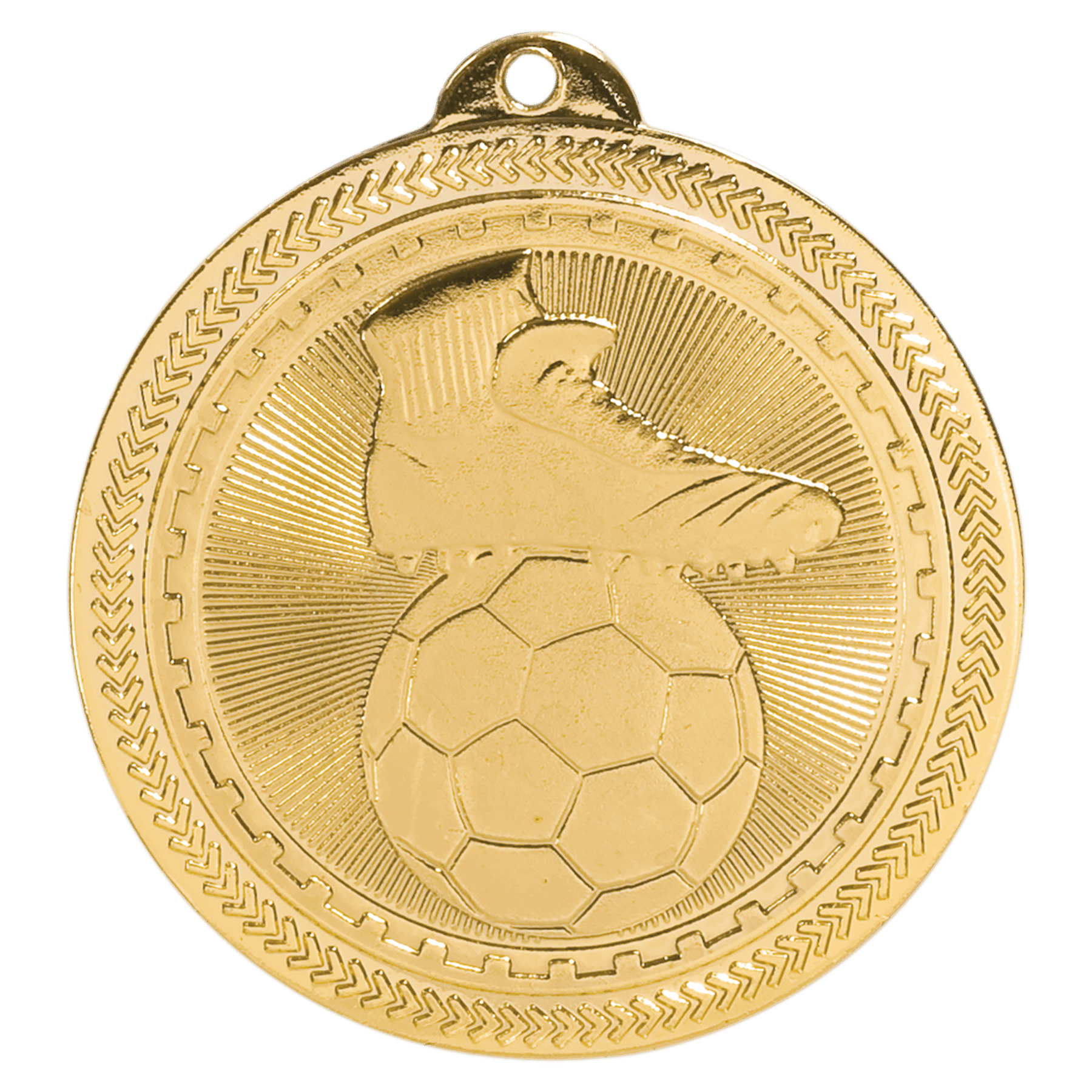 Bright Gold 2" Soccer Laserable BriteLazer Medal