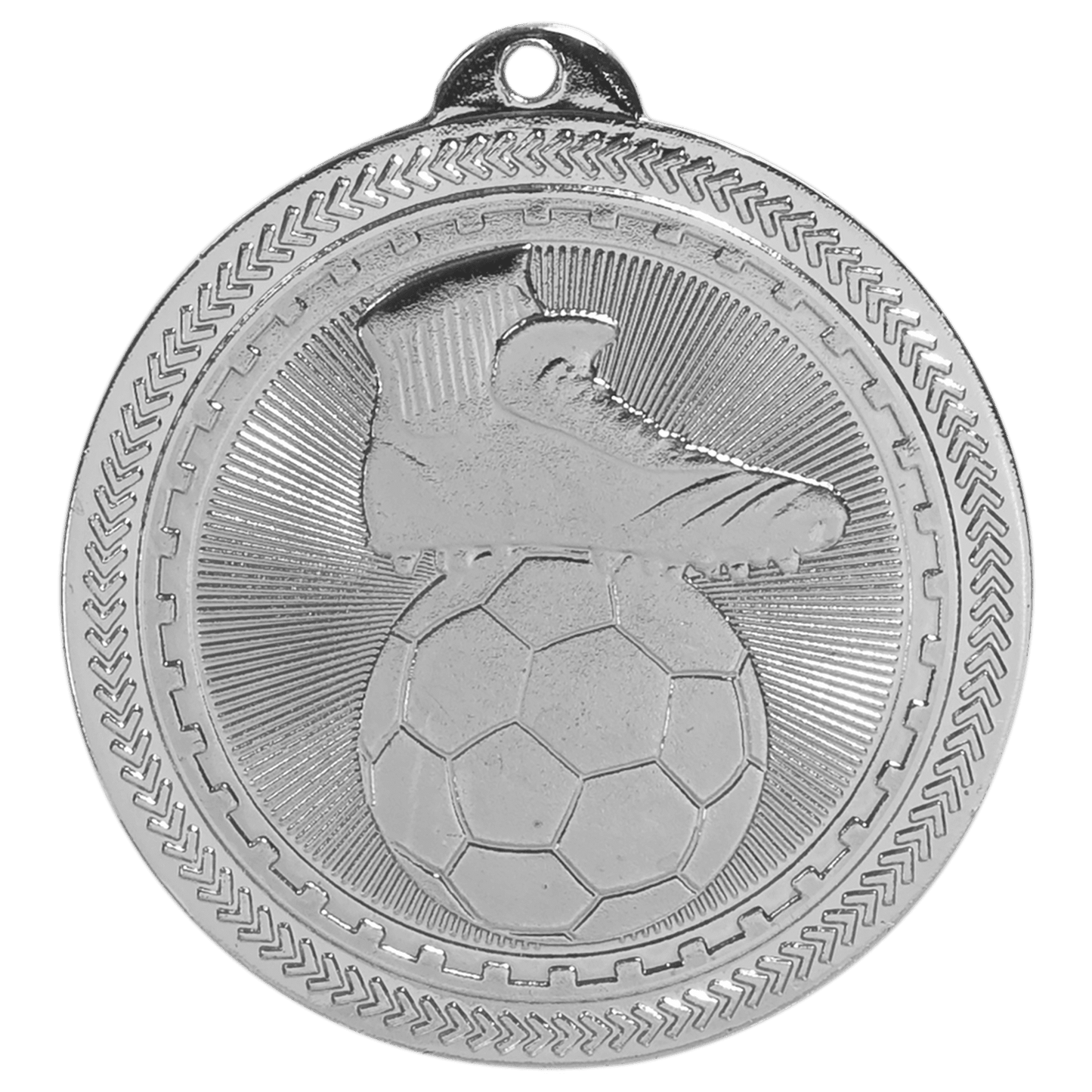Bright Silver 2" Soccer Laserable BriteLazer Medal
