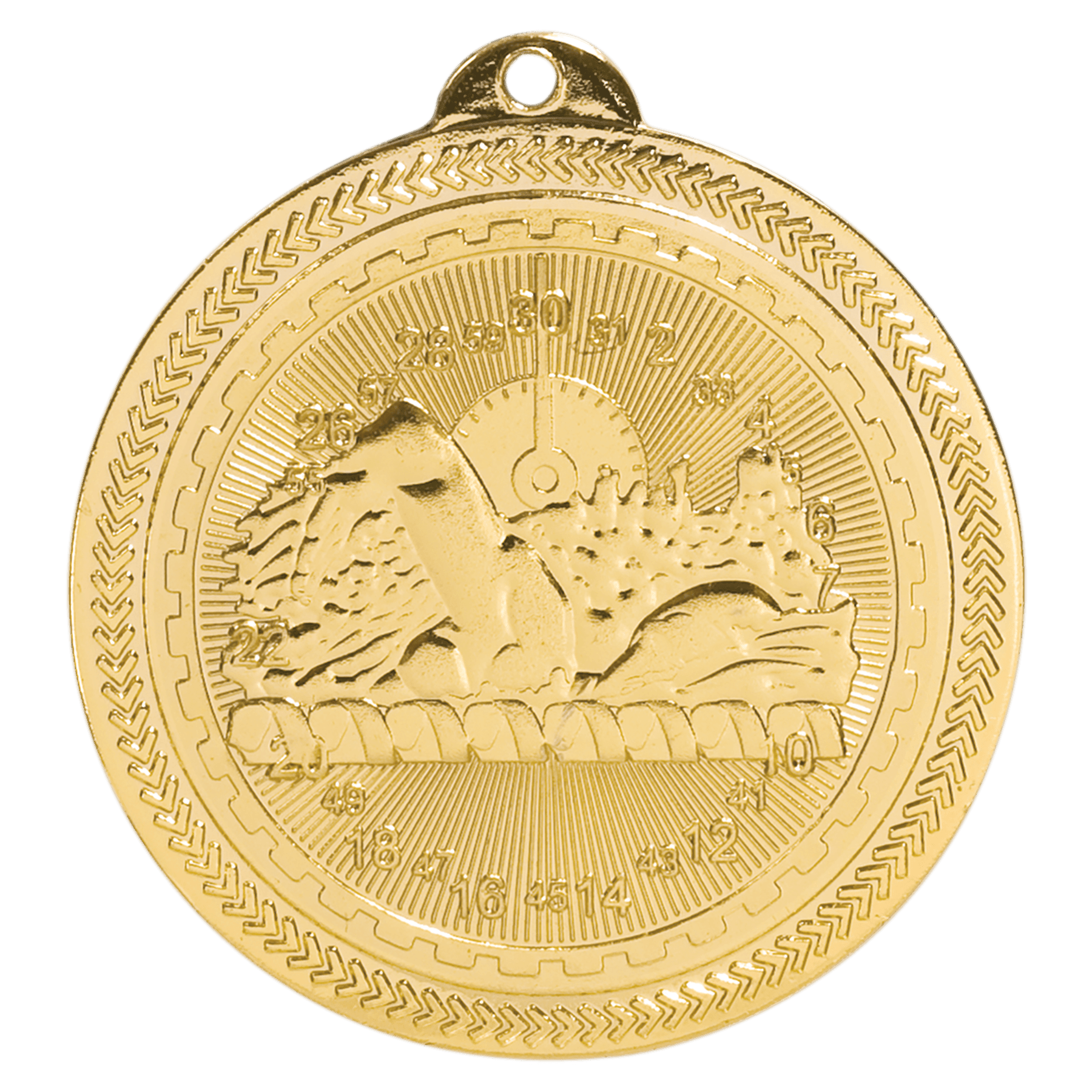 Bright Gold 2" Swimming Laserable BriteLazer Medal