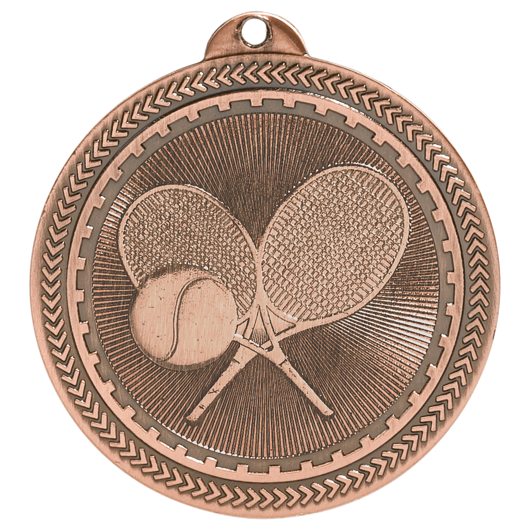 Antique Bronze 2" Tennis Laserable BriteLazer Medal