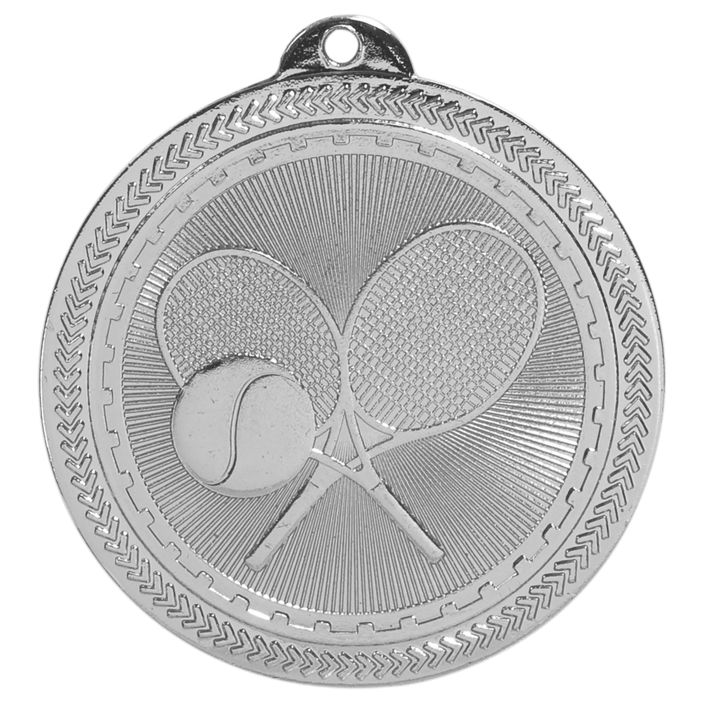 Bright Silver 2" Tennis Laserable BriteLazer Medal