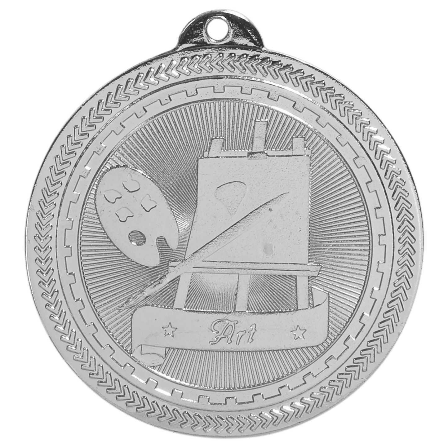 Bright Silver 2" Art Laserable BriteLazer Medal