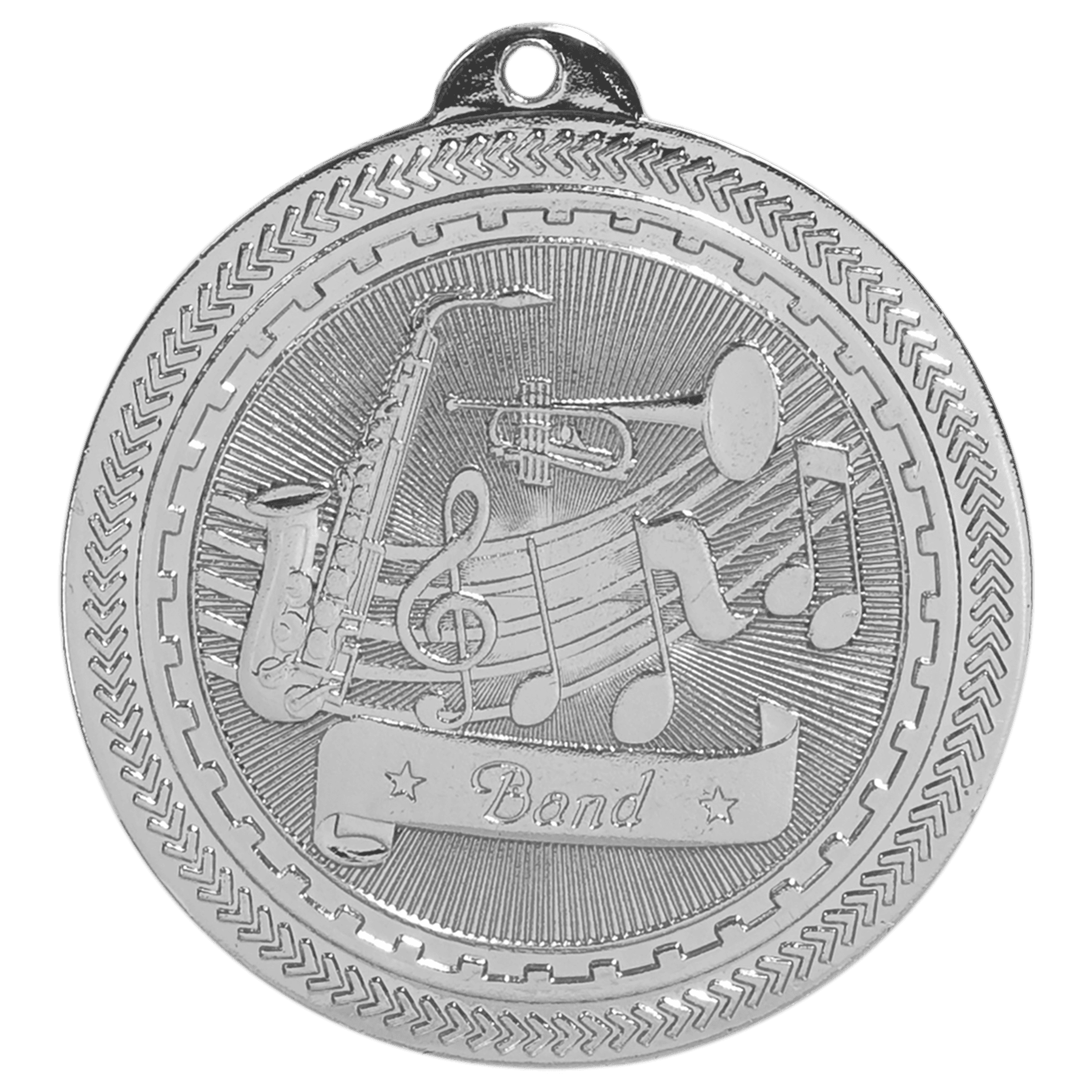 Bright Silver 2" Band Laserable BriteLazer Medal