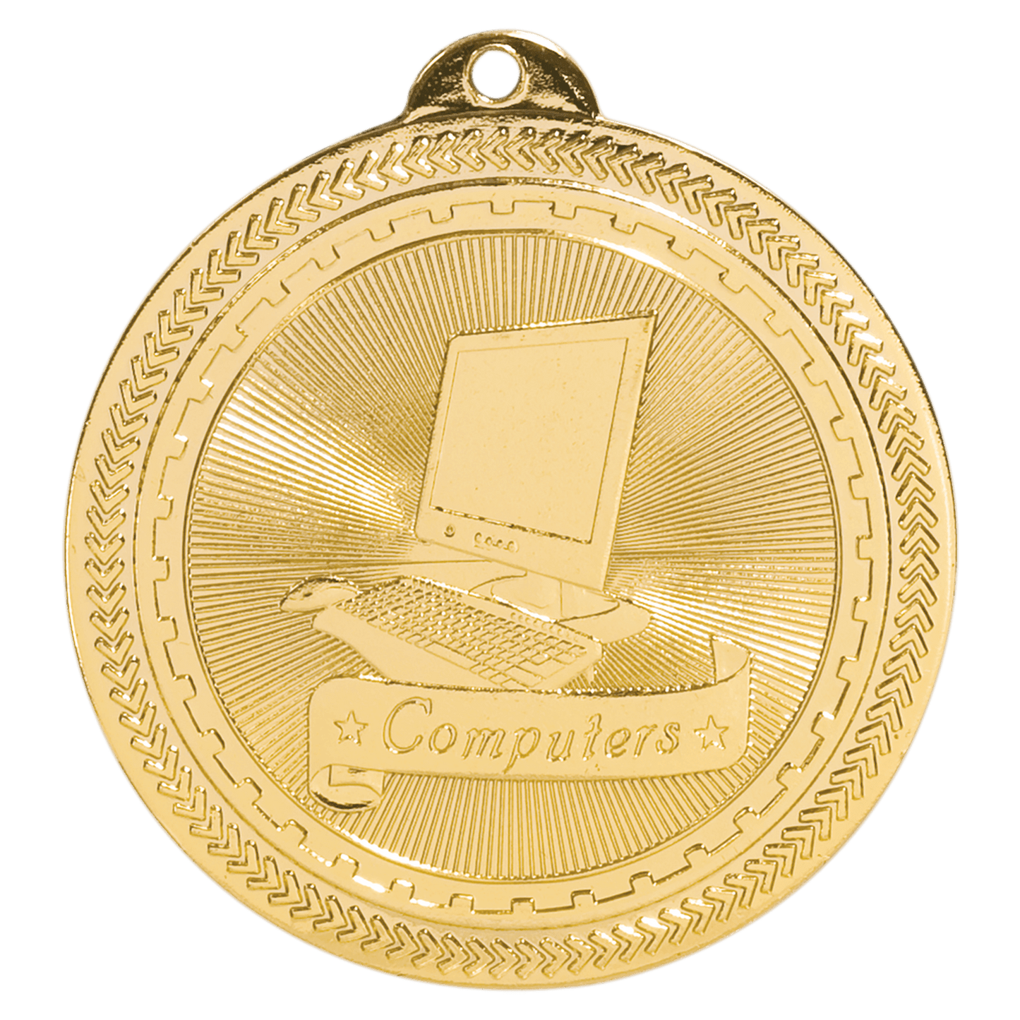 Bright Gold 2" Computers Laserable BriteLazer Medal