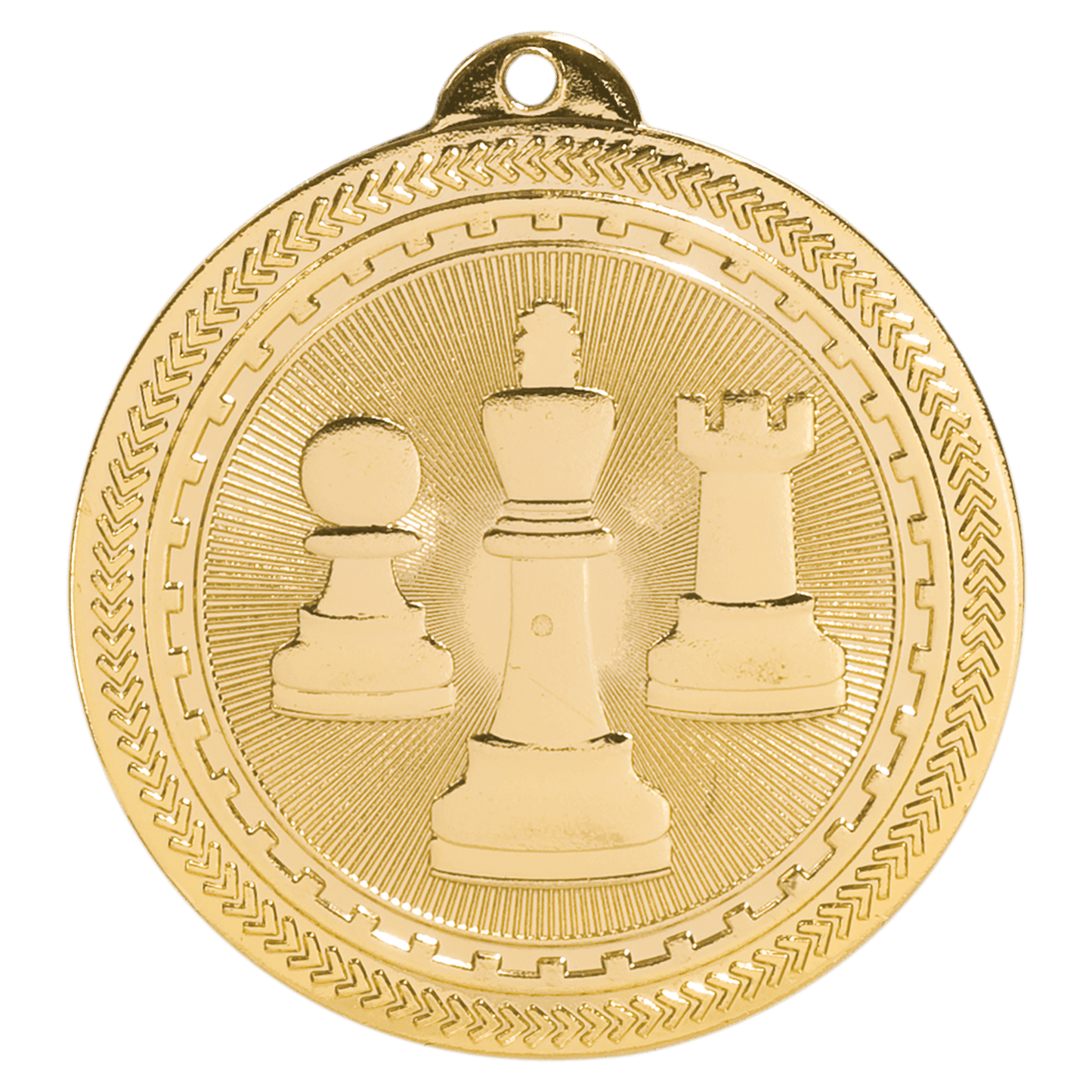Bright Gold 2" Chess Laserable BriteLazer Medal