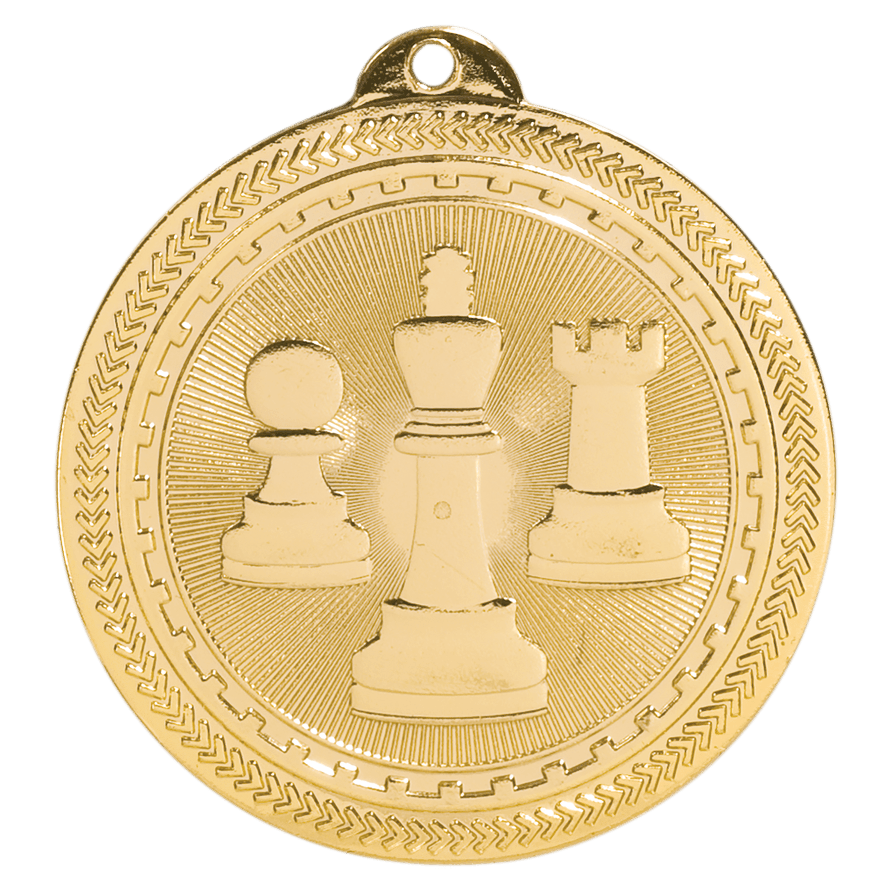 Bright Gold 2" Chess Laserable BriteLazer Medal