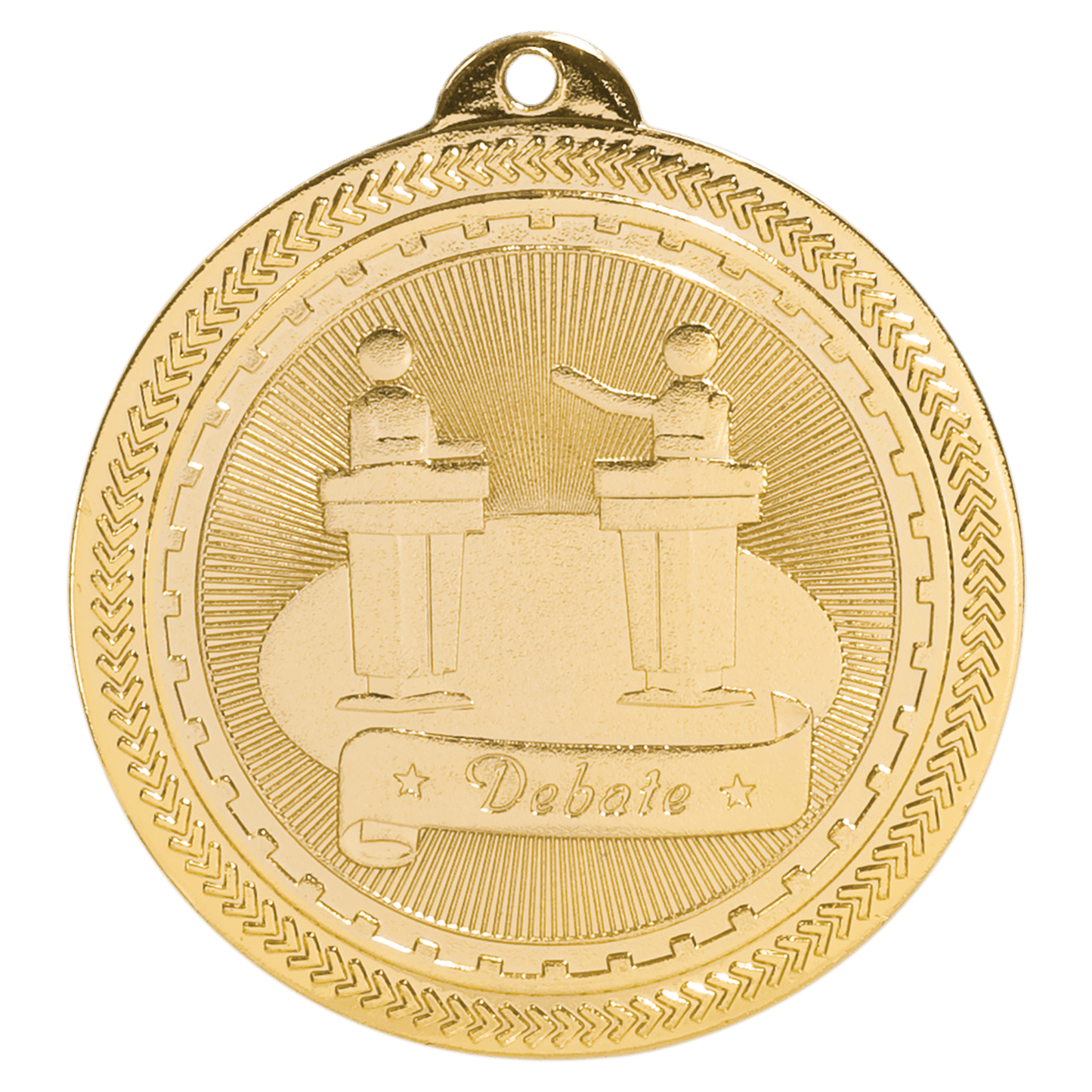 Bright Gold 2" Debate Laserable BriteLazer Medal