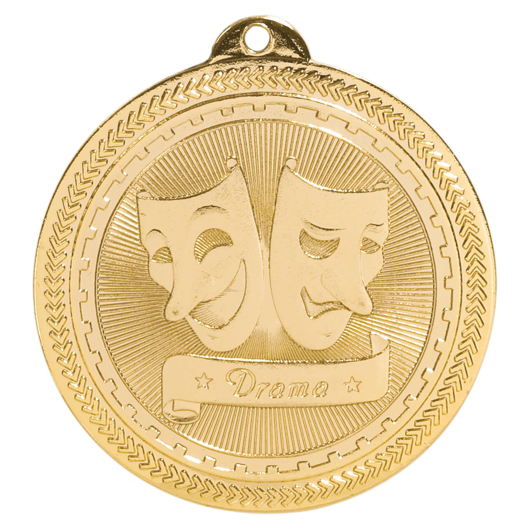 Bright Gold 2" Drama Laserable BriteLazer Medal
