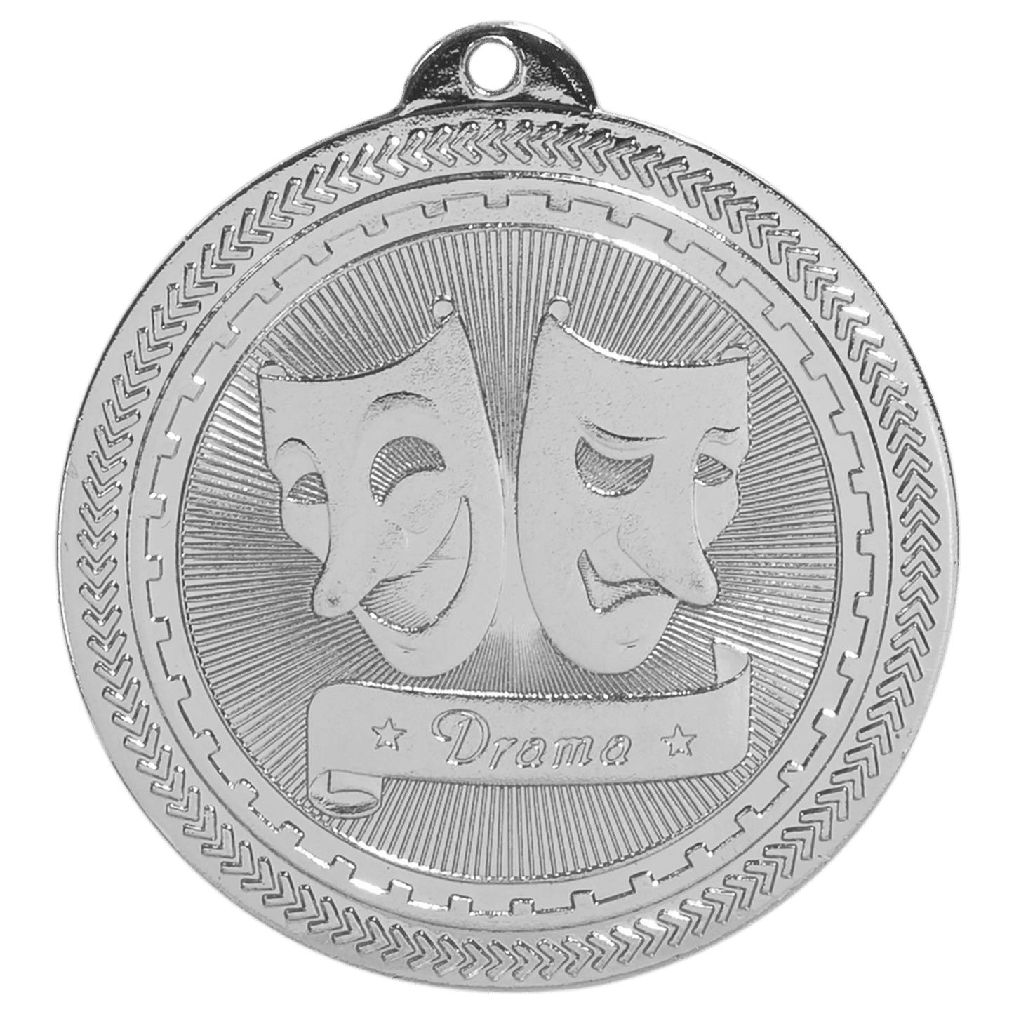 Bright Silver 2" Drama Laserable BriteLazer Medal