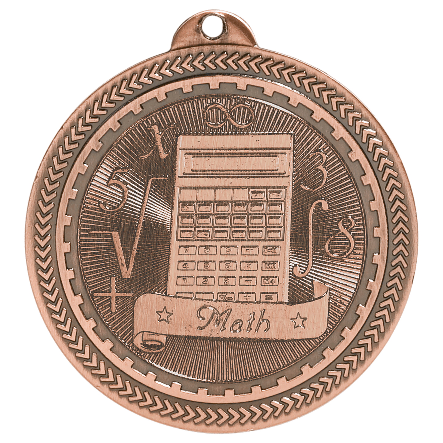 Antique Bronze 2" Math Laserable BriteLazer Medal