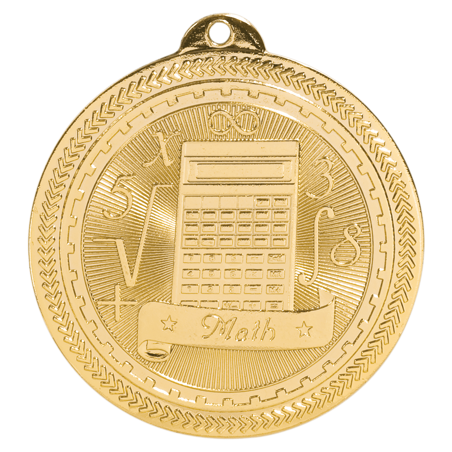 Bright Gold 2" Math Laserable BriteLazer Medal