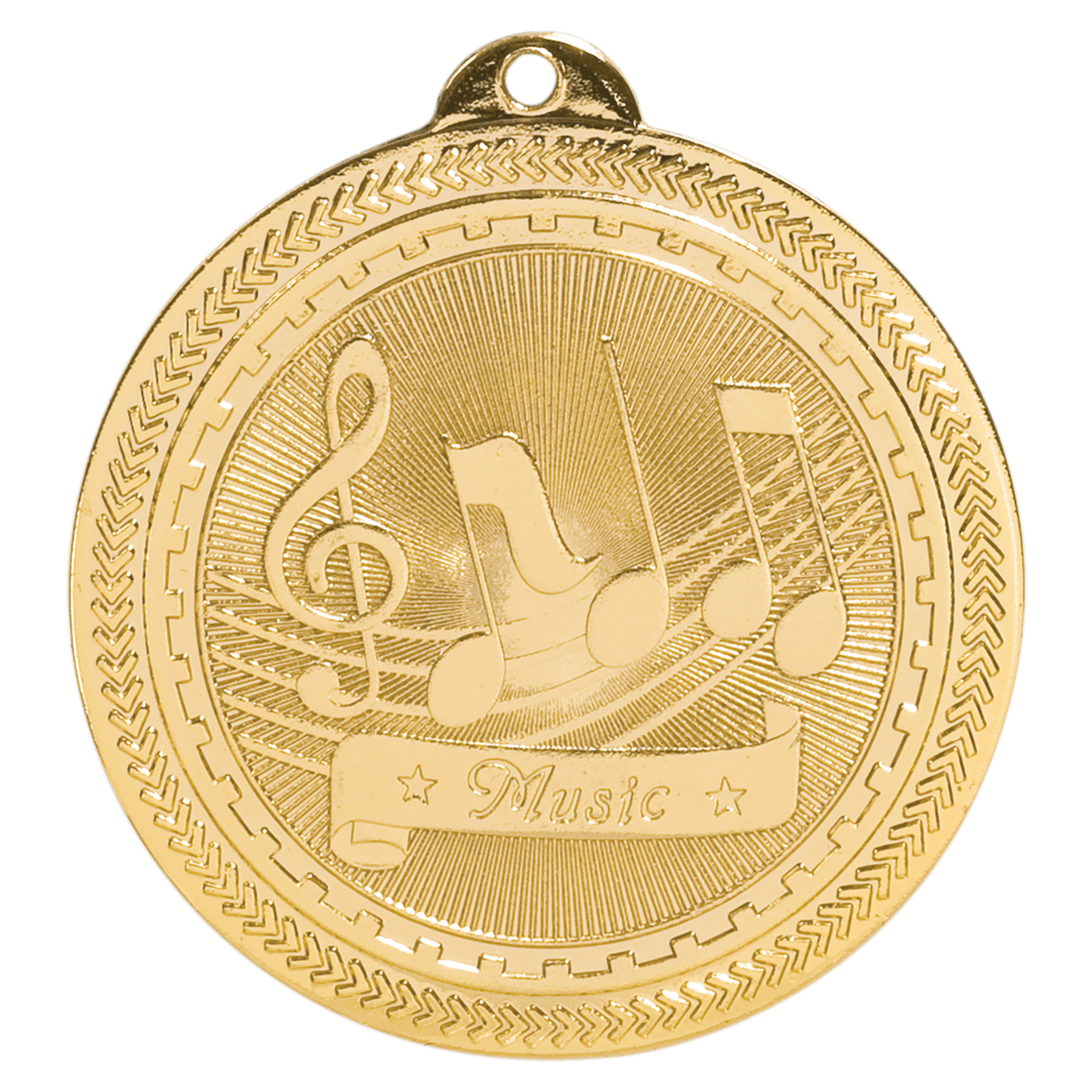 Bright Gold 2" Music Laserable BriteLazer Medal