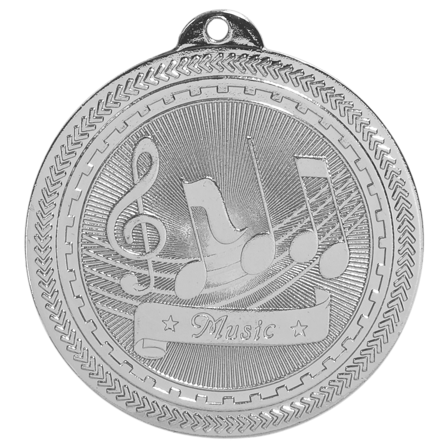 Bright Silver 2" Music Laserable BriteLazer Medal