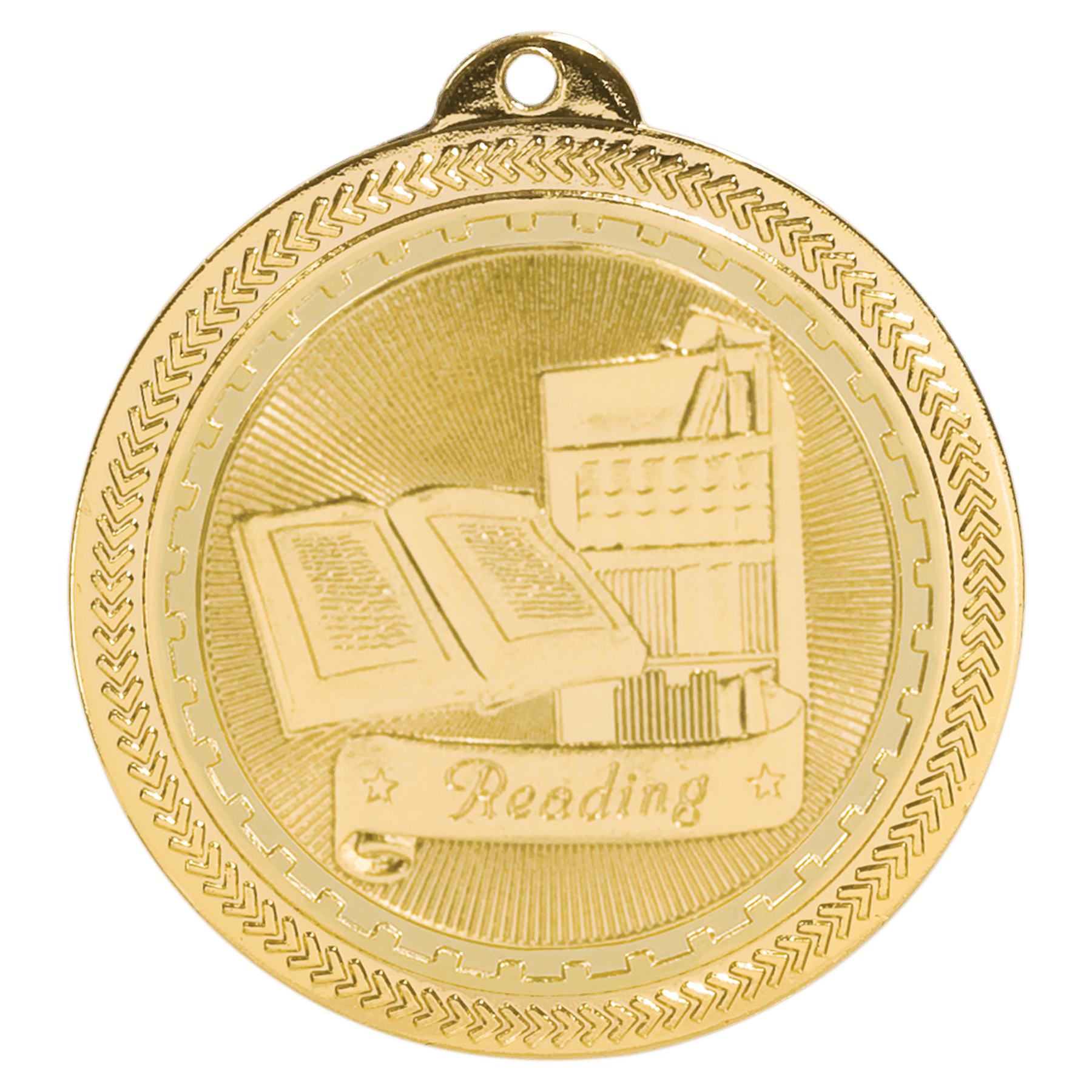 Bright Gold 2" Reading Laserable BriteLazer Medal
