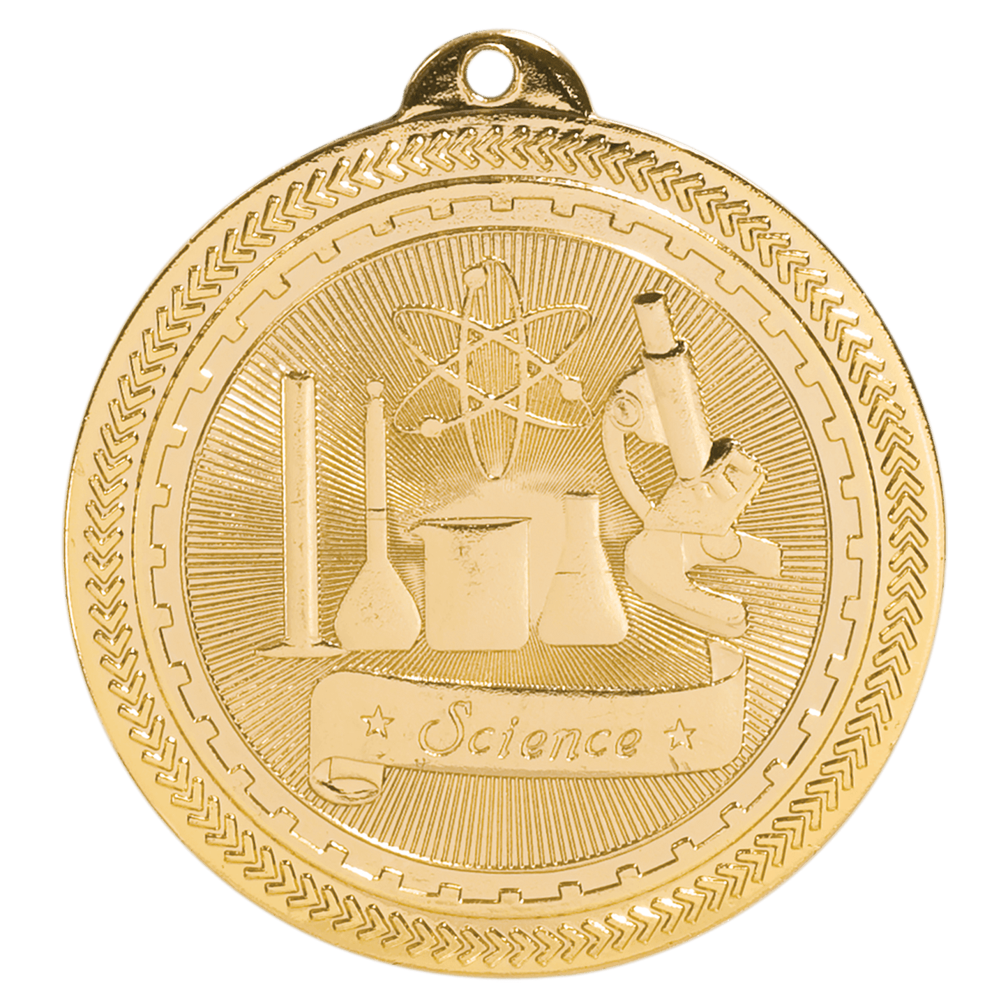 Bright Gold 2" Science Laserable BriteLazer Medal