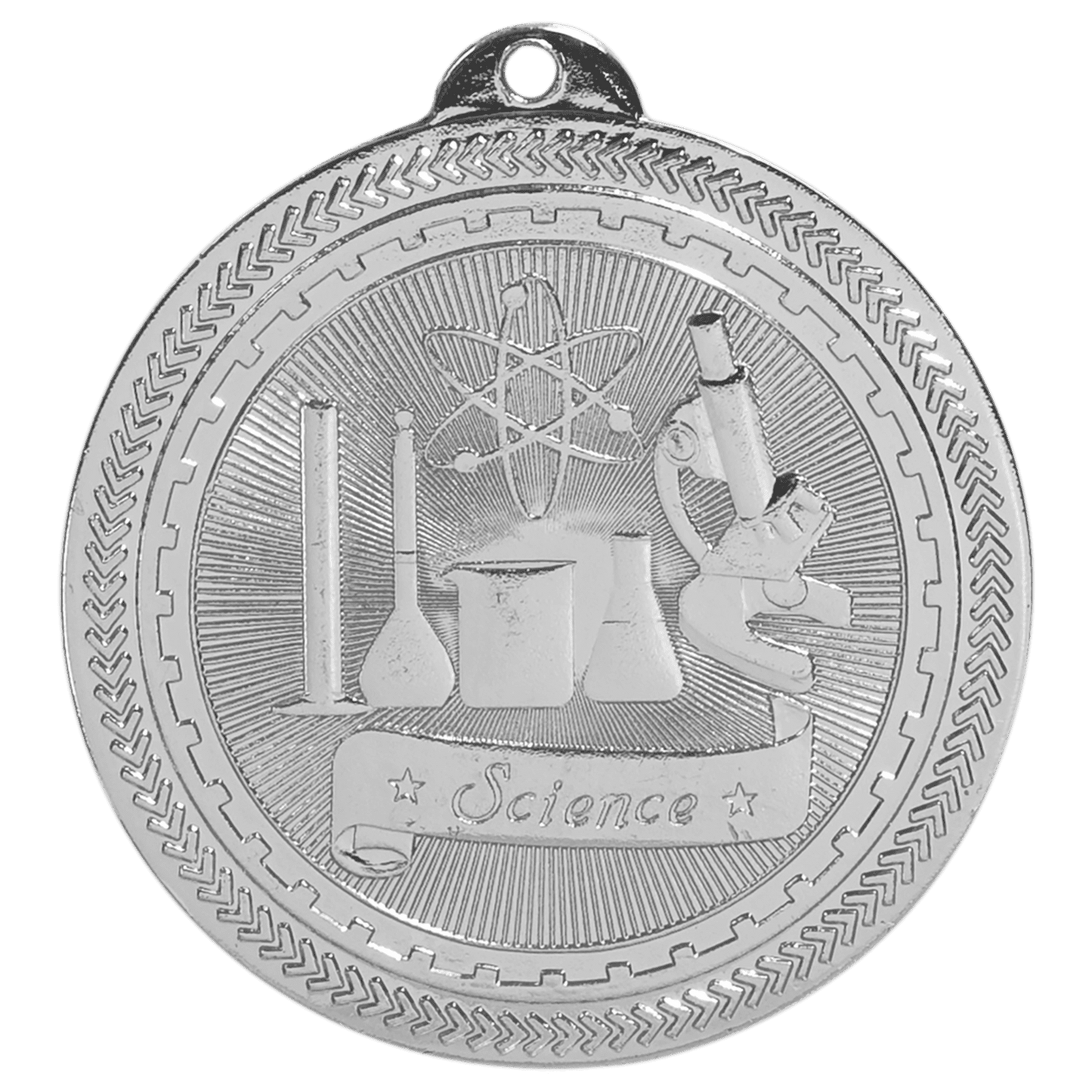Bright Silver 2" Science Laserable BriteLazer Medal