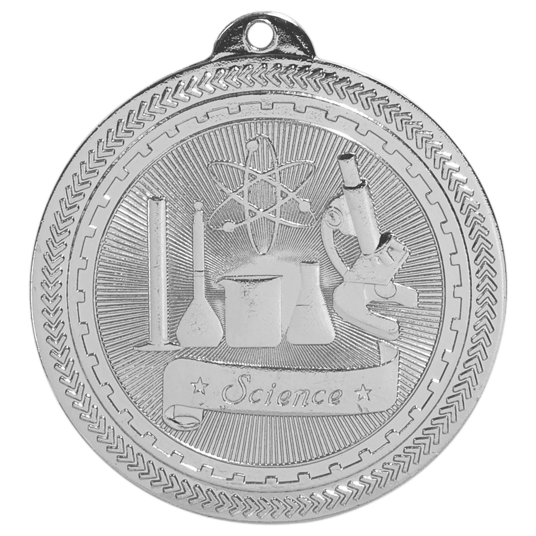 Bright Silver 2" Science Laserable BriteLazer Medal