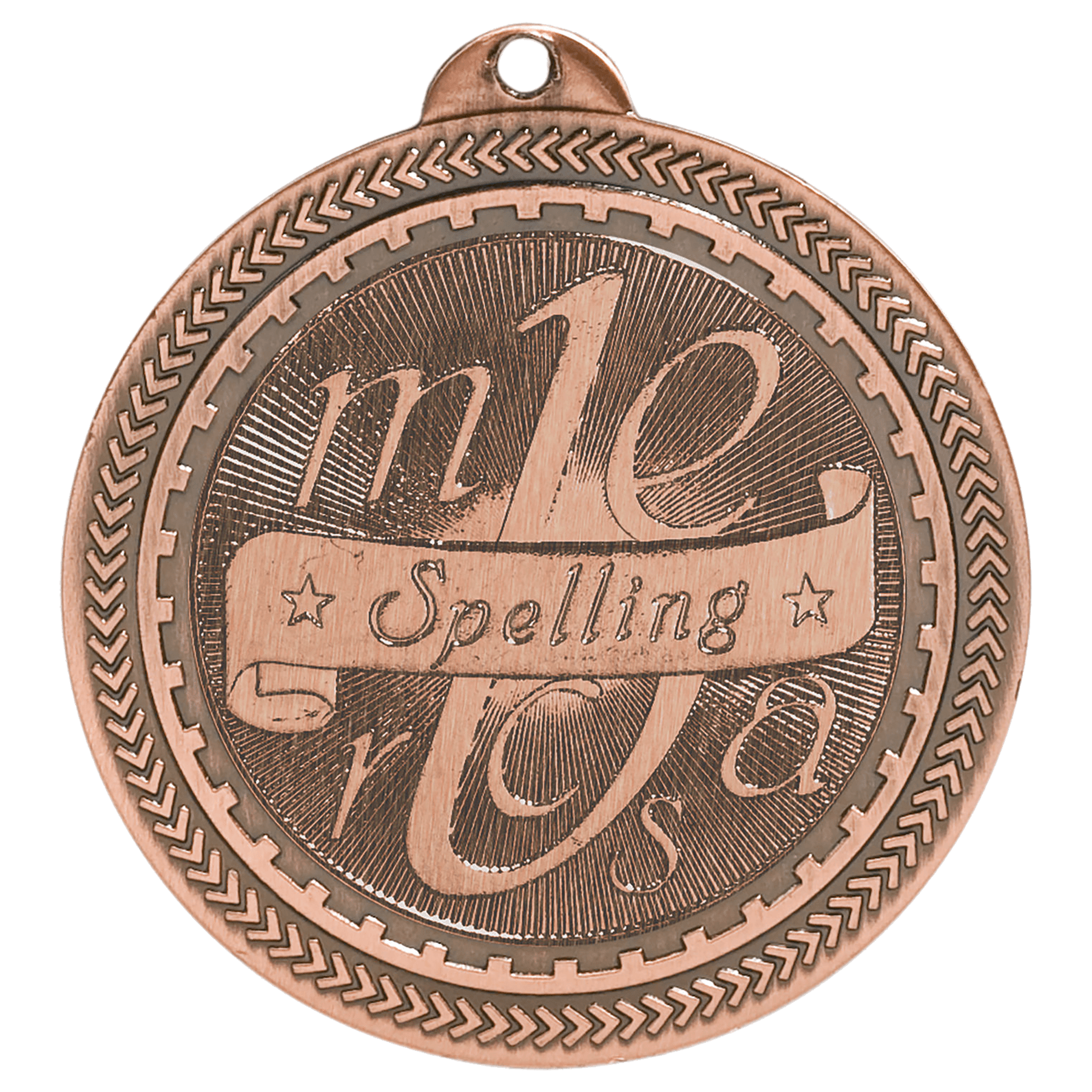 Antique Bronze 2" Spelling Laserable BriteLazer Medal
