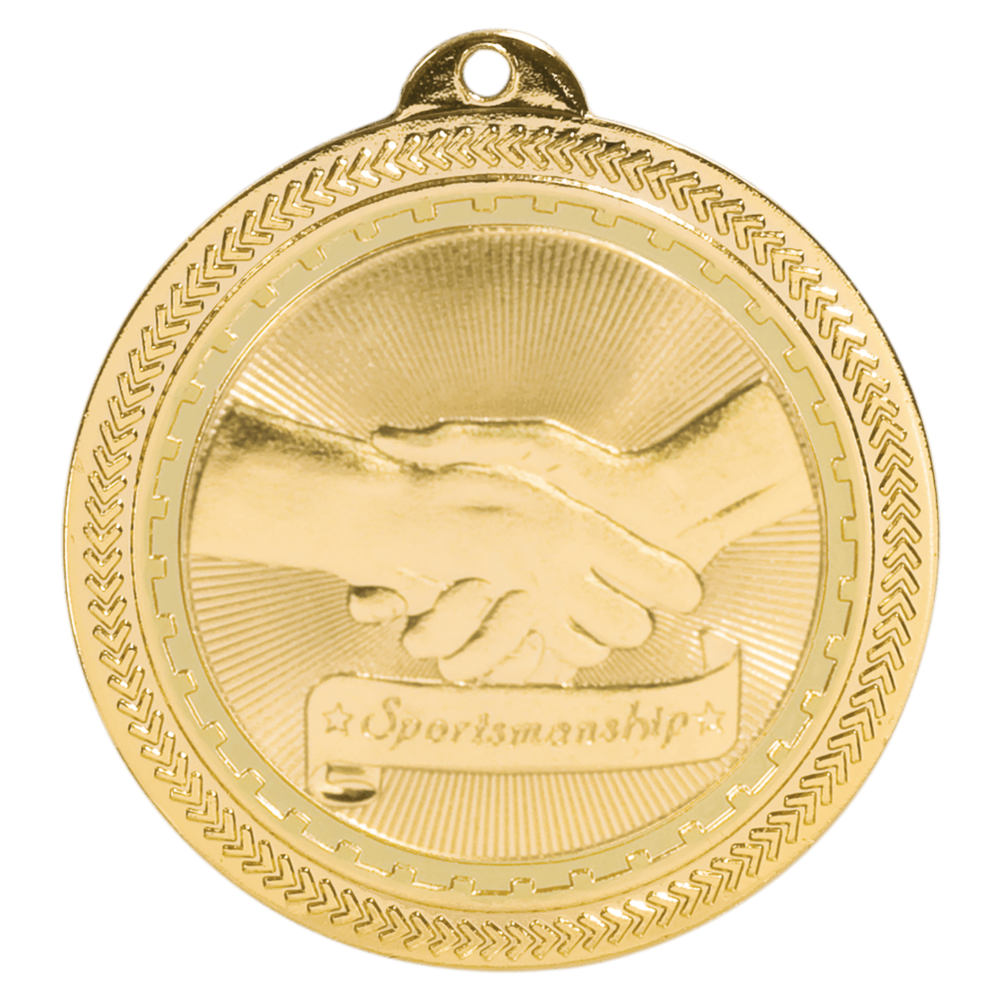 Bright Gold 2" Sportsmanship Laserable BriteLazer Medal