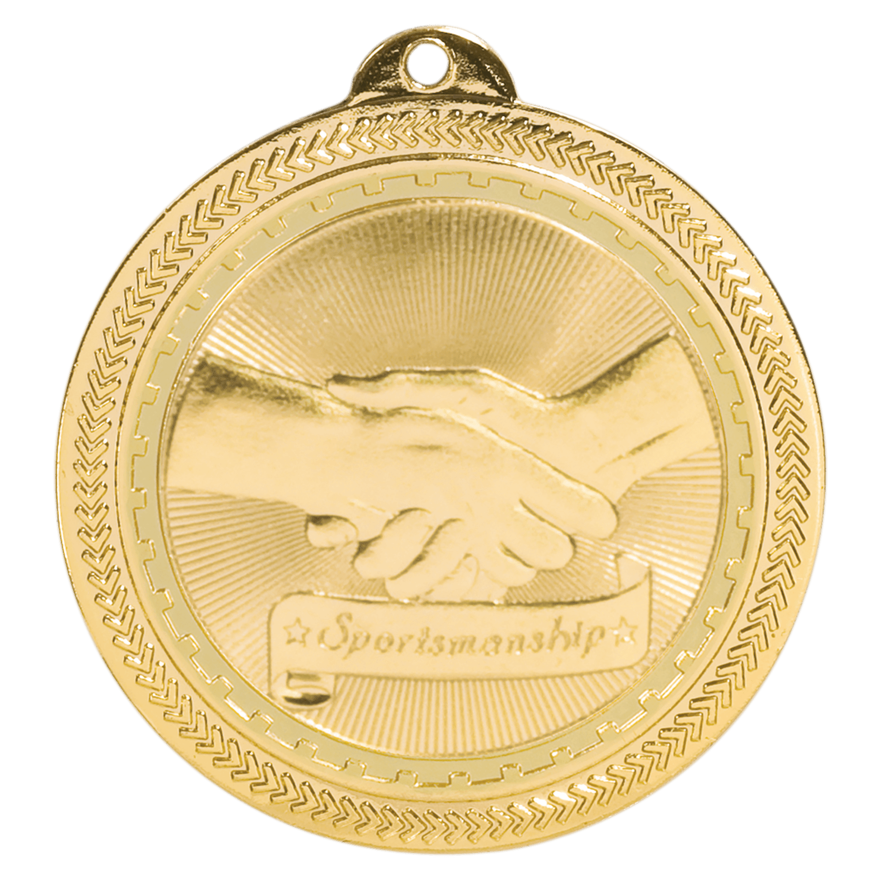 Bright Gold 2" Sportsmanship Laserable BriteLazer Medal