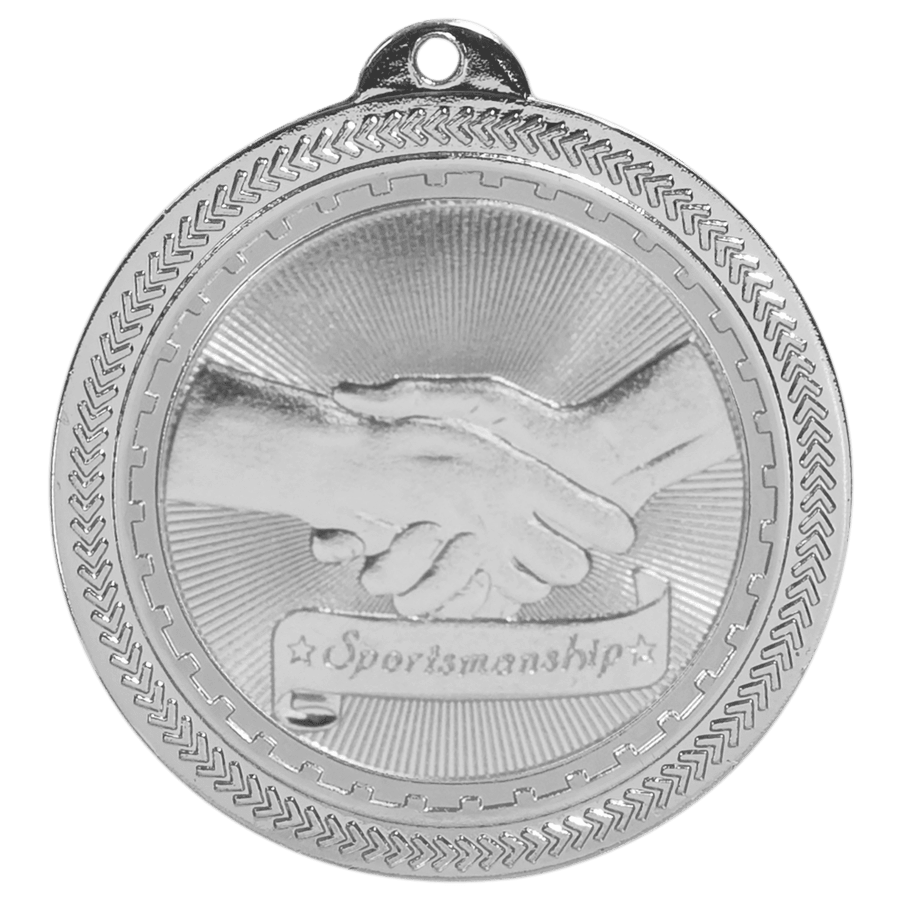 Bright Silver 2" Sportsmanship Laserable BriteLazer Medal