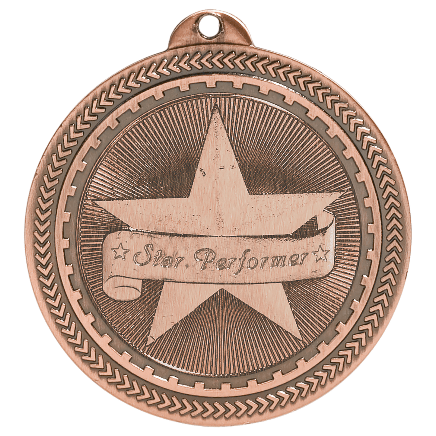 Antique Bronze 2" Star Performer Laserable BriteLazer Medal