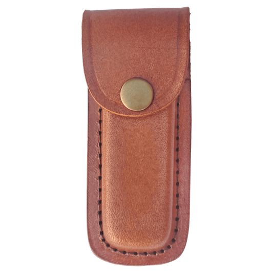 Bison River Leather Sheath with Snap Closure for Foldinig Knife up to 4" Long Closed
